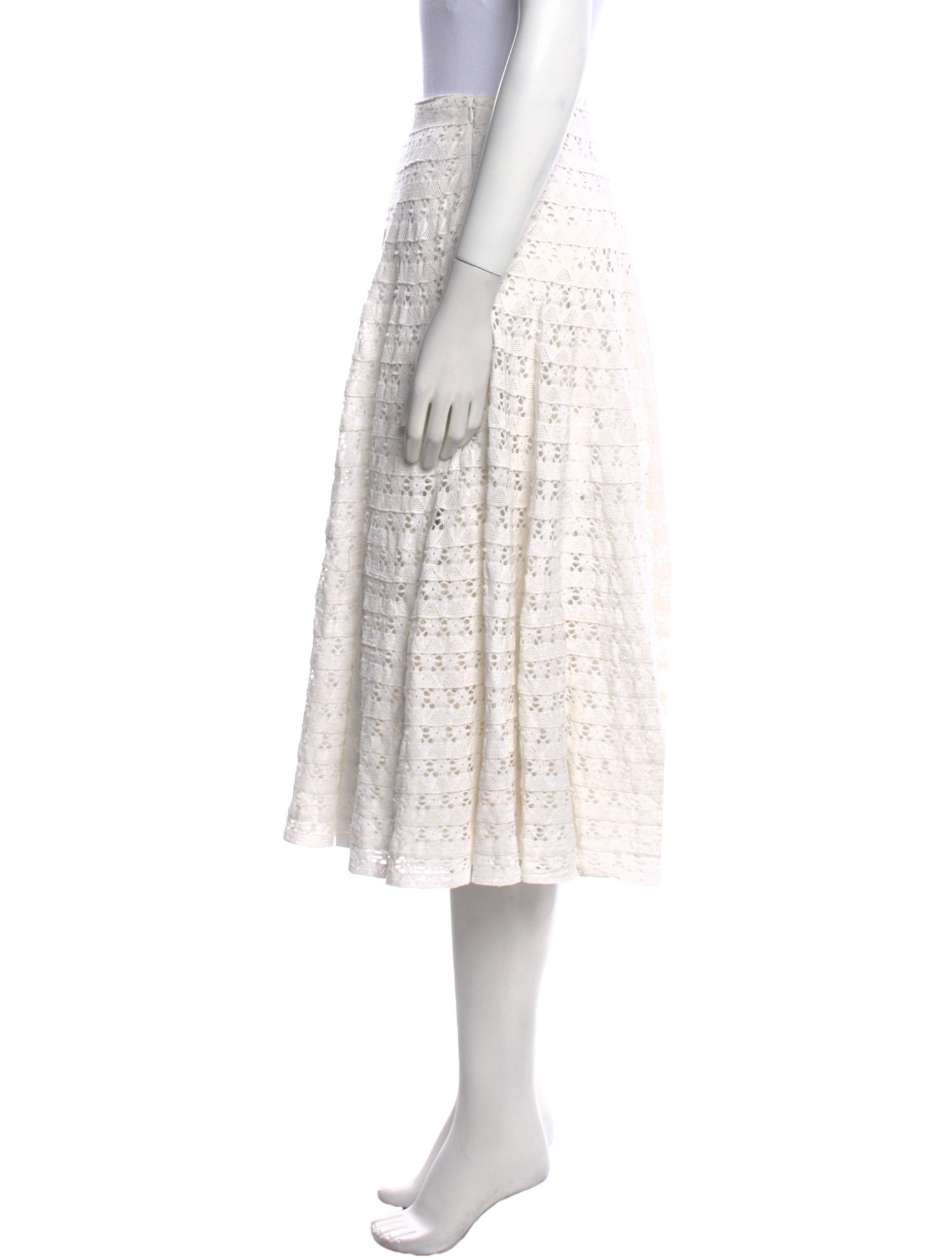 LoveShackFancy Lace Pattern Knee-Length Skirt