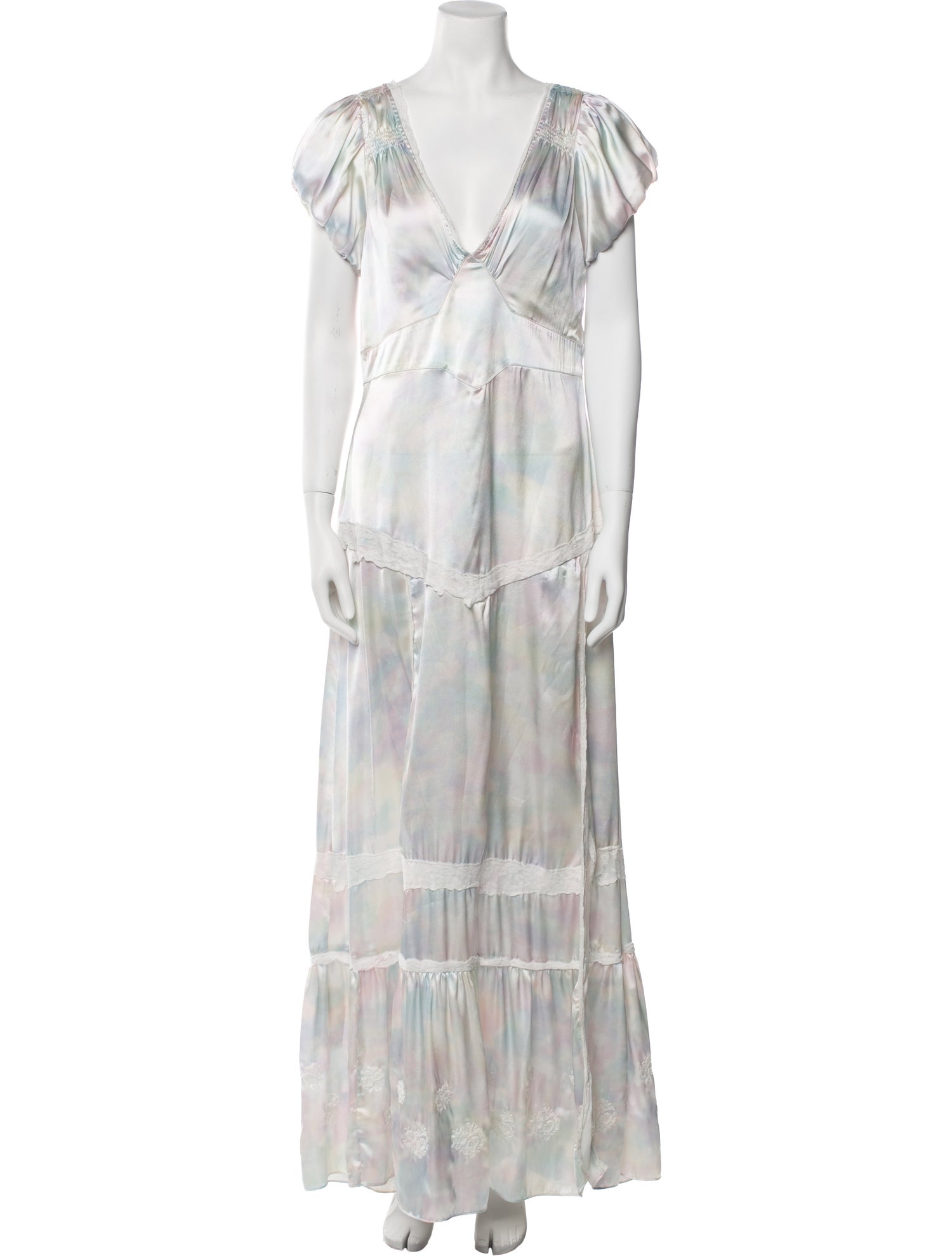 LoveShackFancy Tie-Dye Print Long Dress