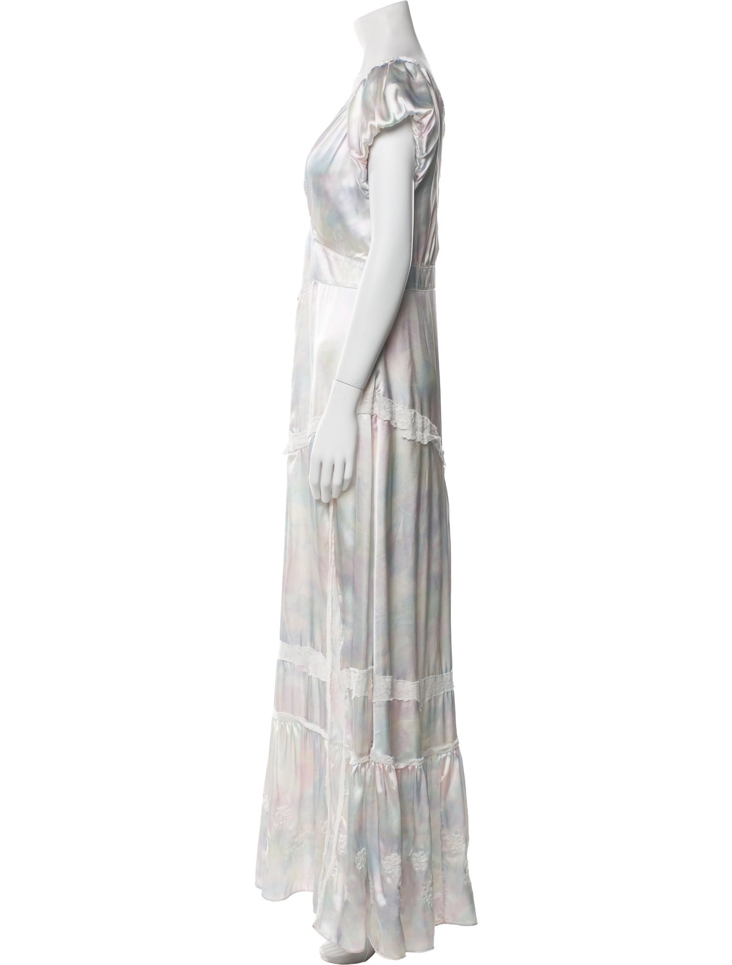 LoveShackFancy Tie-Dye Print Long Dress