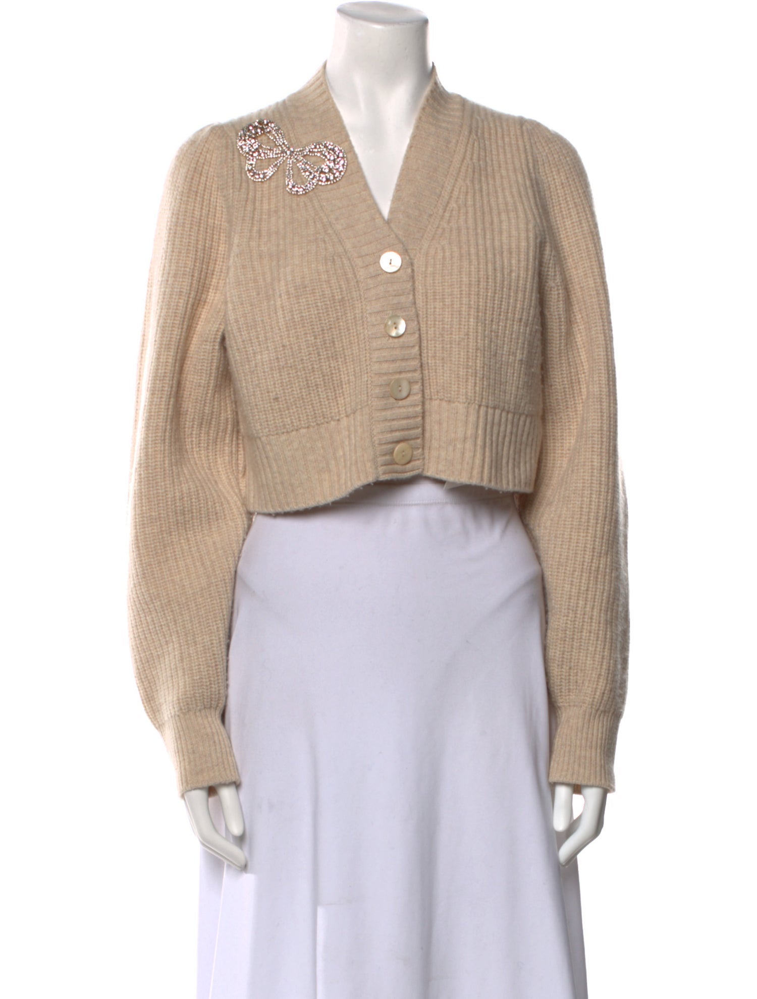 LoveShackFancy Wool V-Neck Sweater