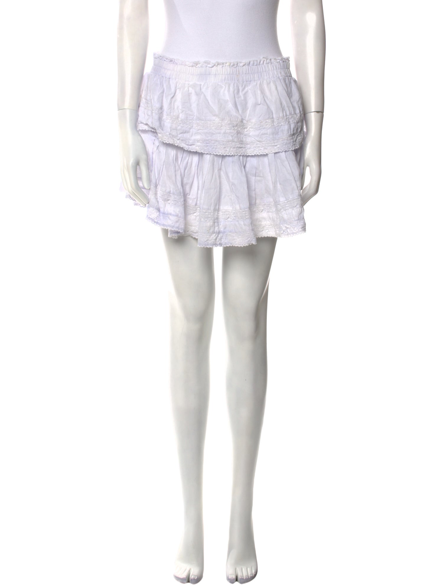 LoveShackFancy Ruffle Embellishment Mini Skirt