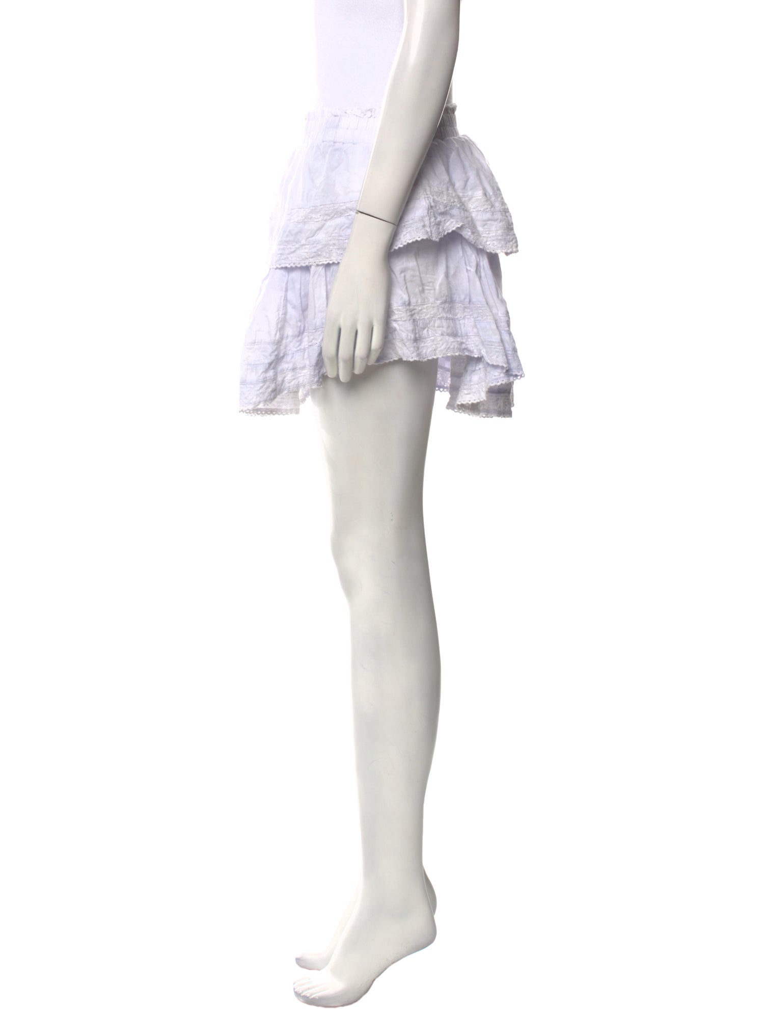 LoveShackFancy Ruffle Embellishment Mini Skirt