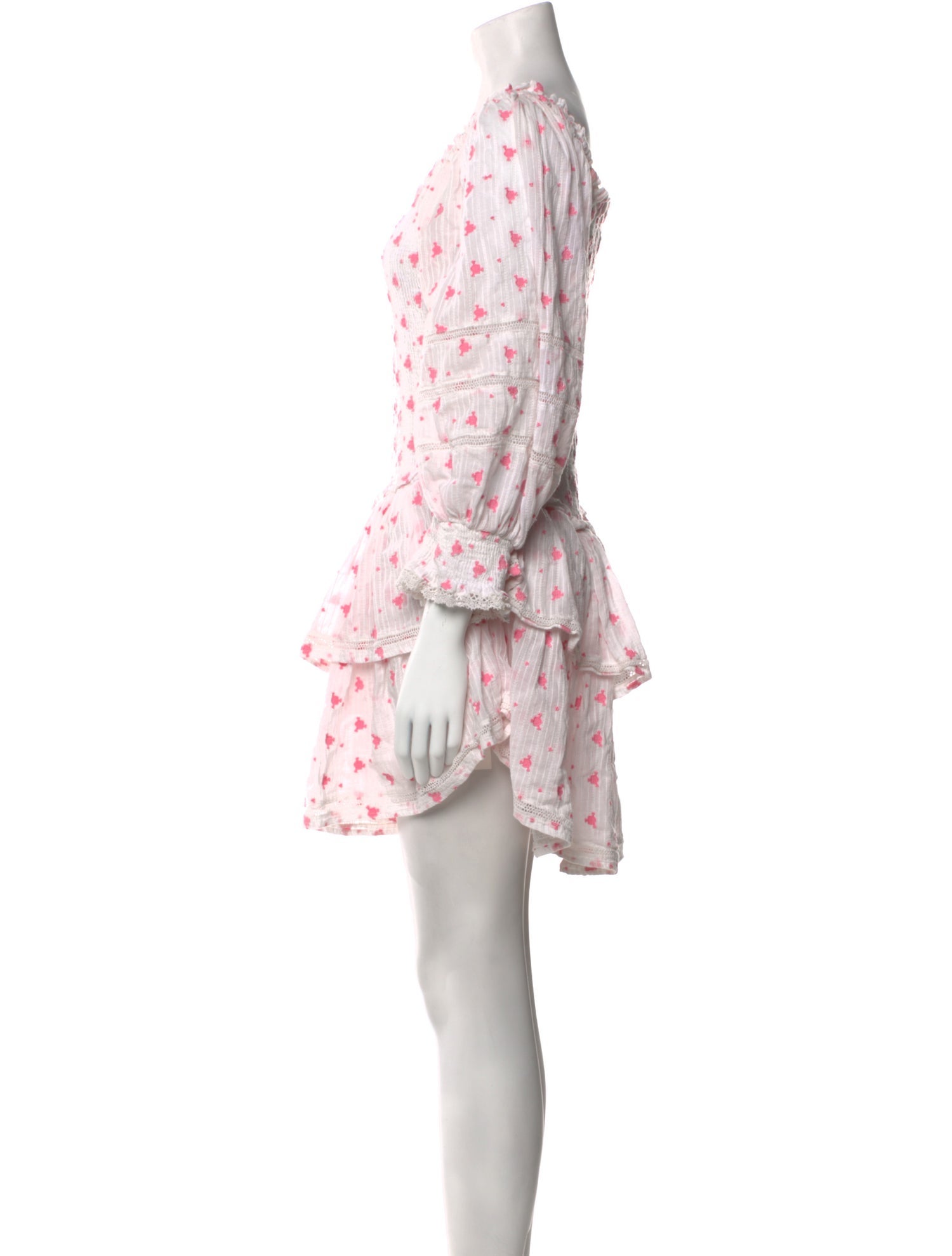 LoveShackFancy Floral Print Mini Dress