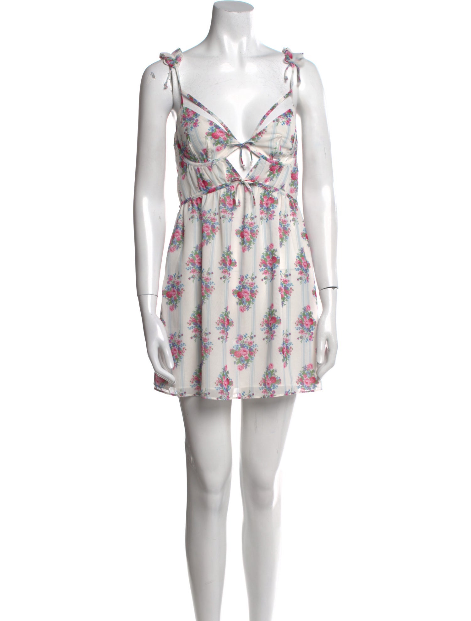 LoveShackFancy Floral Print Mini Dress
