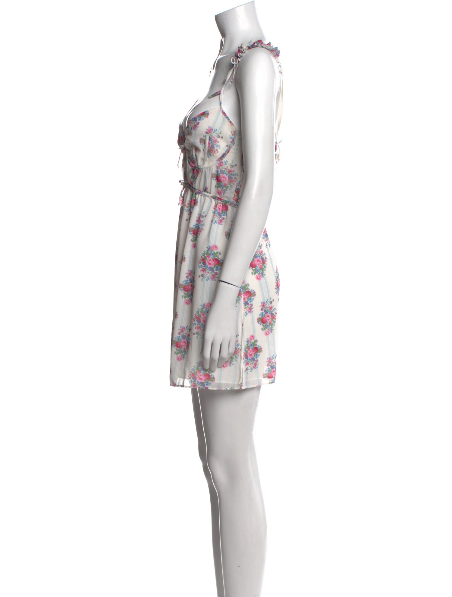 LoveShackFancy Floral Print Mini Dress