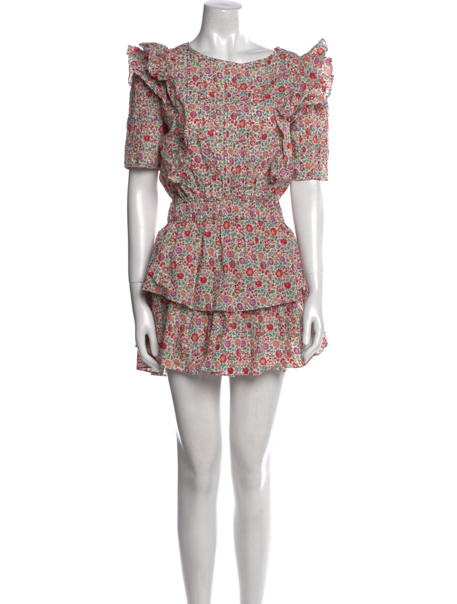 LoveShackFancy Floral Print Mini Dress