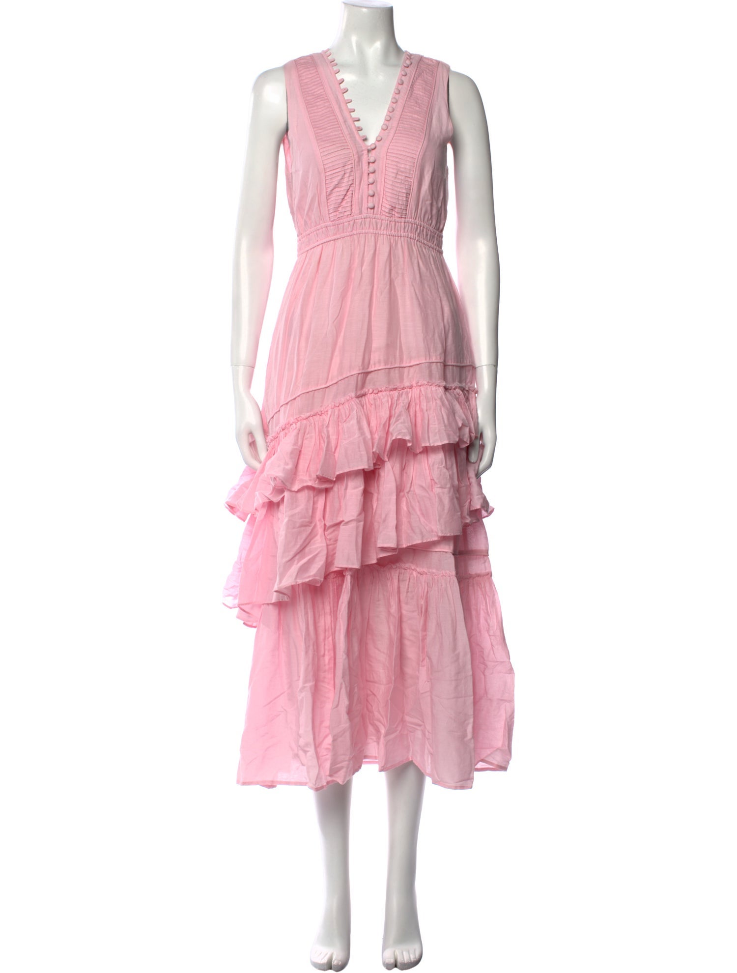 LoveShackFancy V-Neck Long Dress