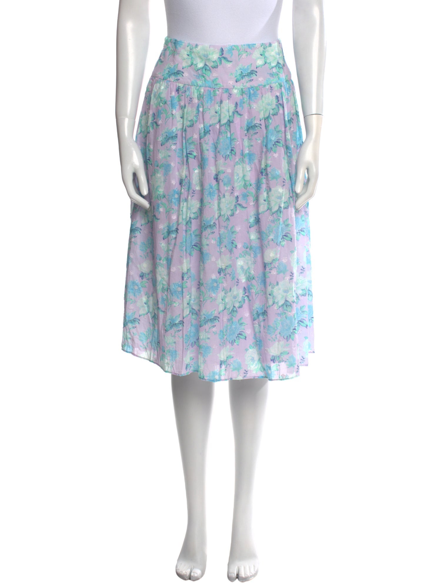 LoveShackFancy Floral Print Knee-Length Skirt