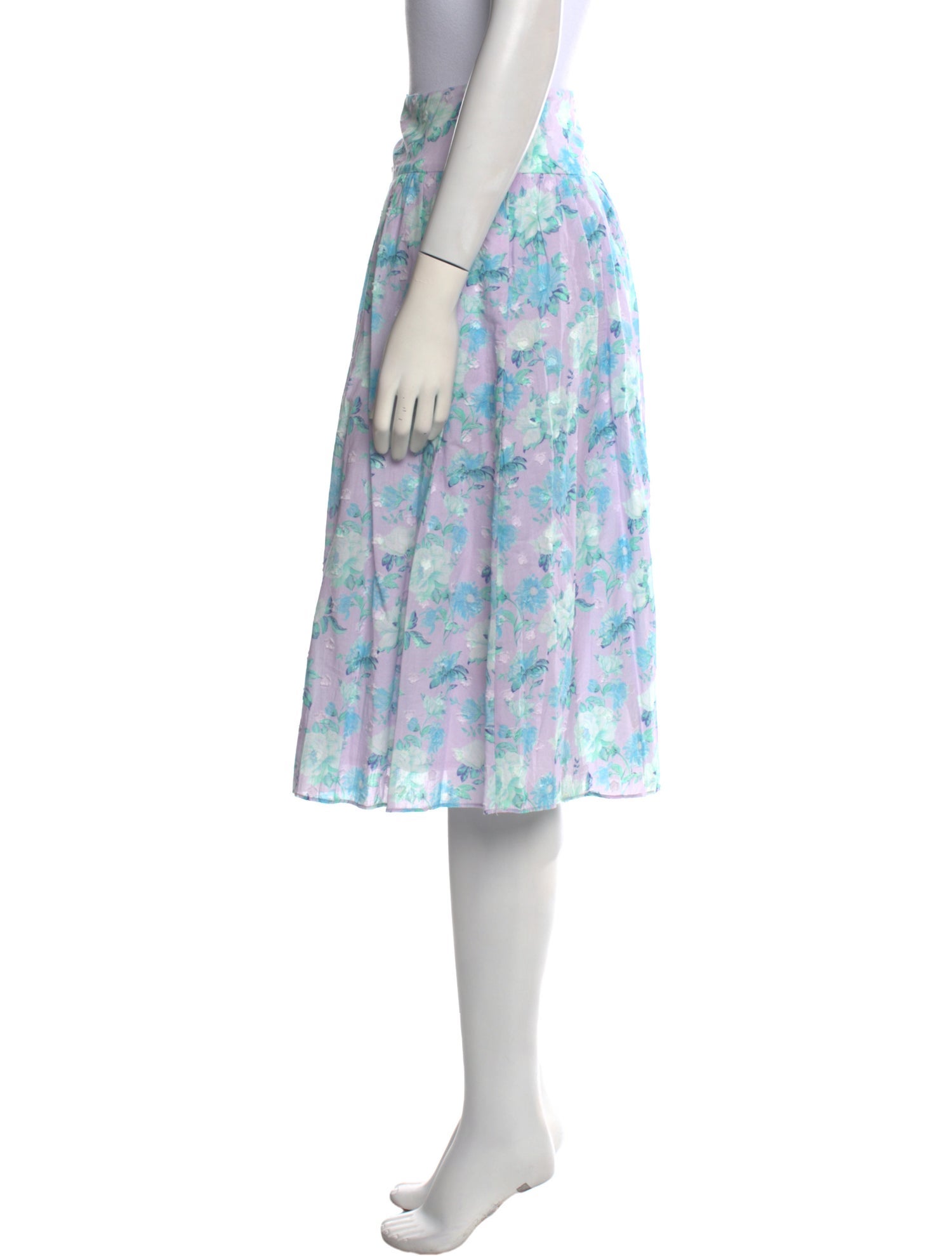 LoveShackFancy Floral Print Knee-Length Skirt