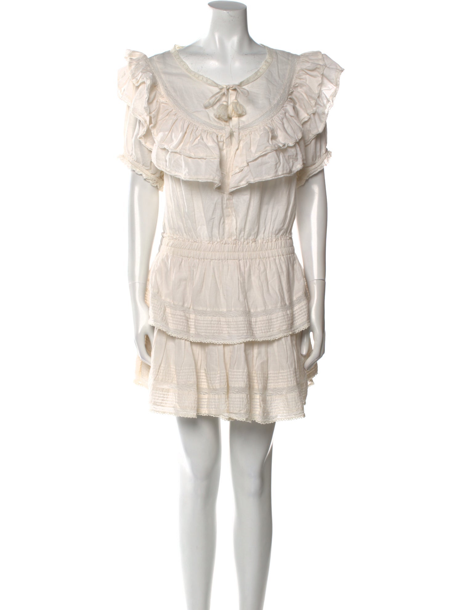 LoveShackFancy Scoop Neck Mini Dress