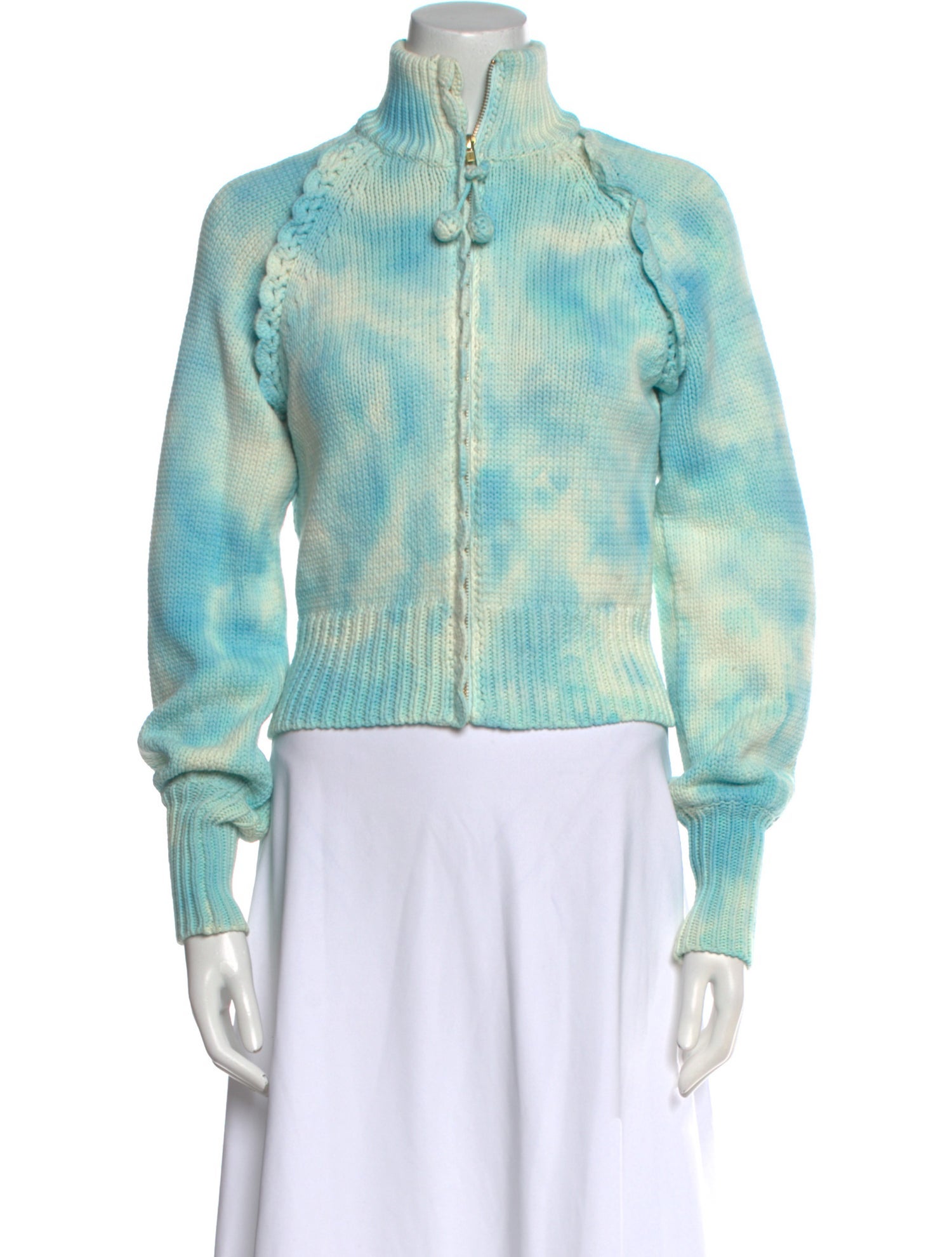 LoveShackFancy Tie-Dye Print Mock Neck Sweater