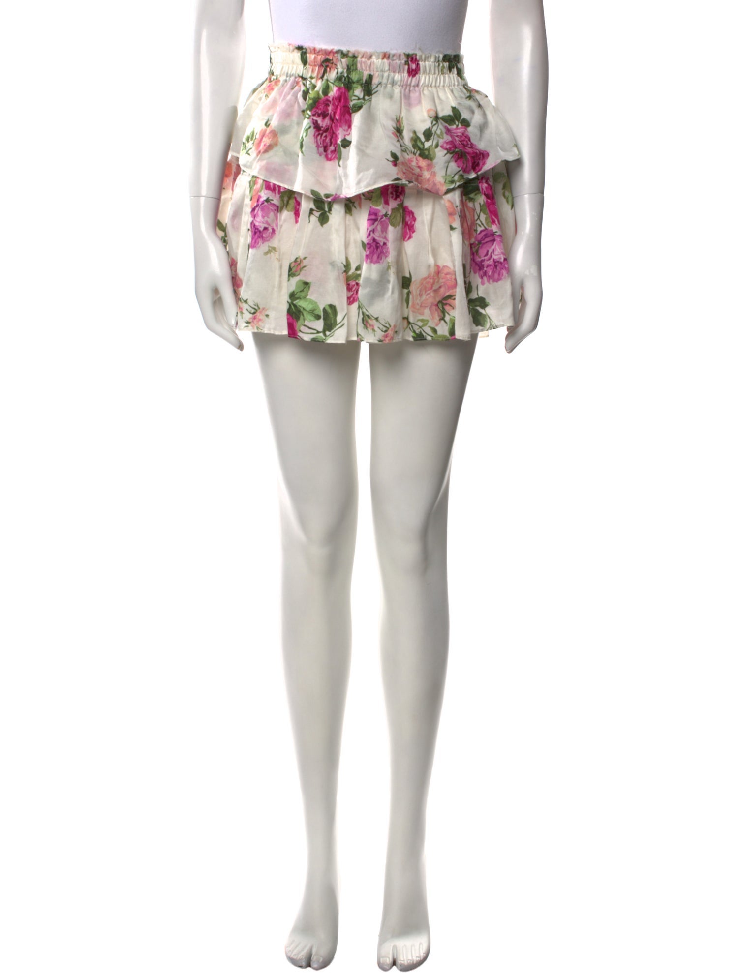 LoveShackFancy Floral Print Mini Skirt