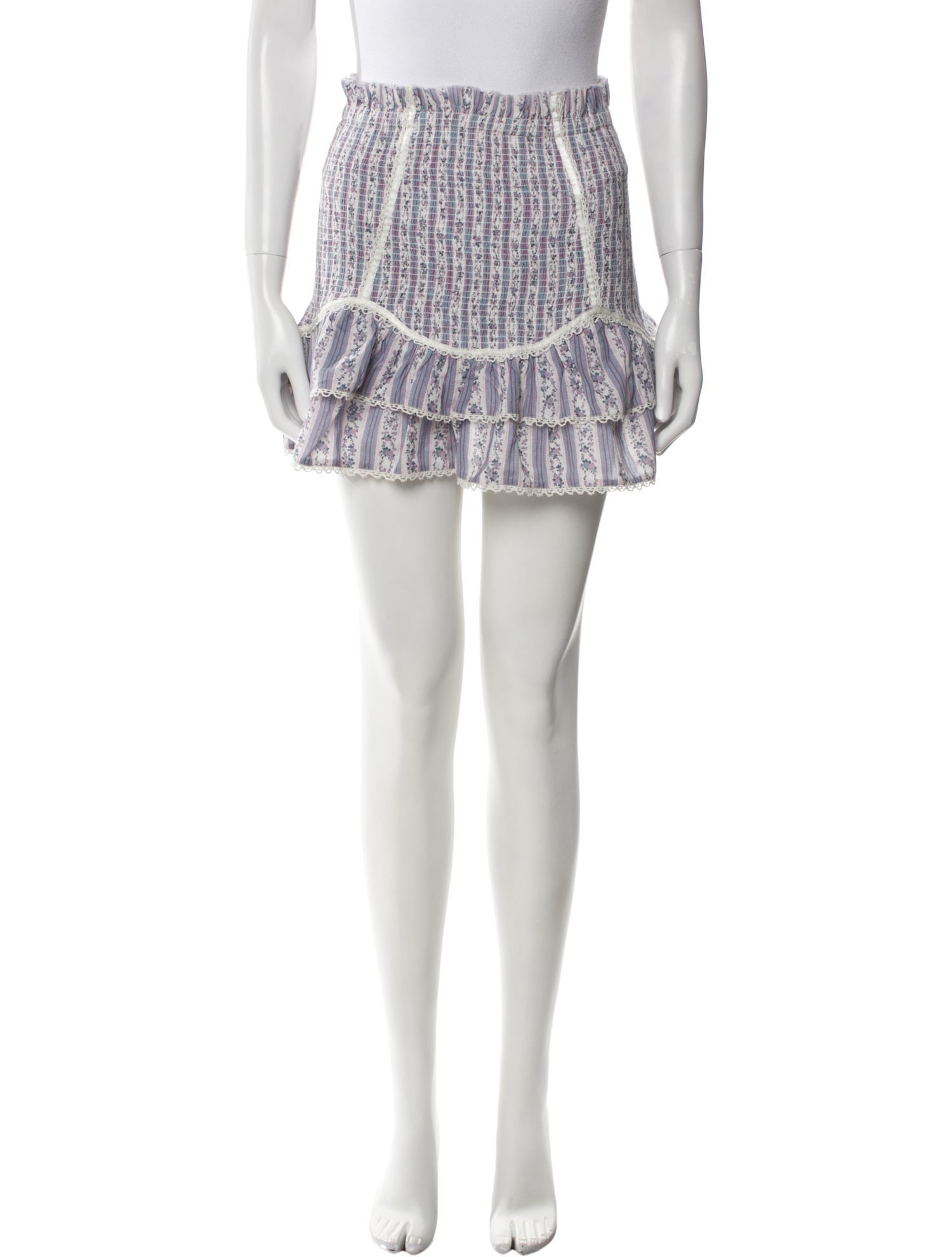 LoveShackFancy Striped Mini Skirt