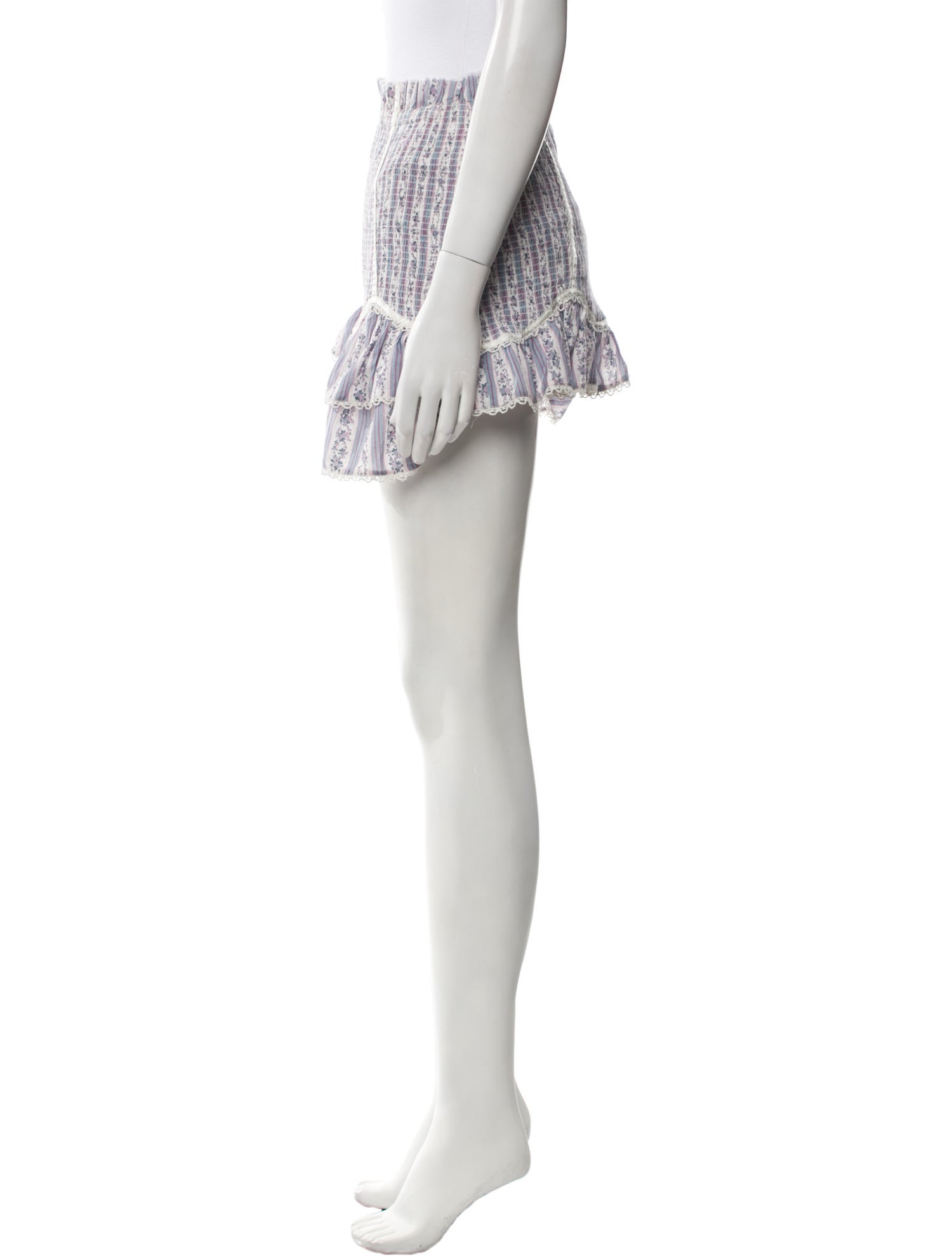 LoveShackFancy Striped Mini Skirt