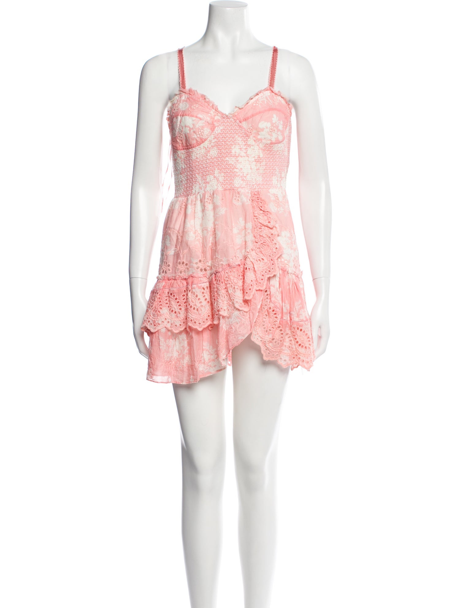 LoveShackFancy Floral Print Mini Dress