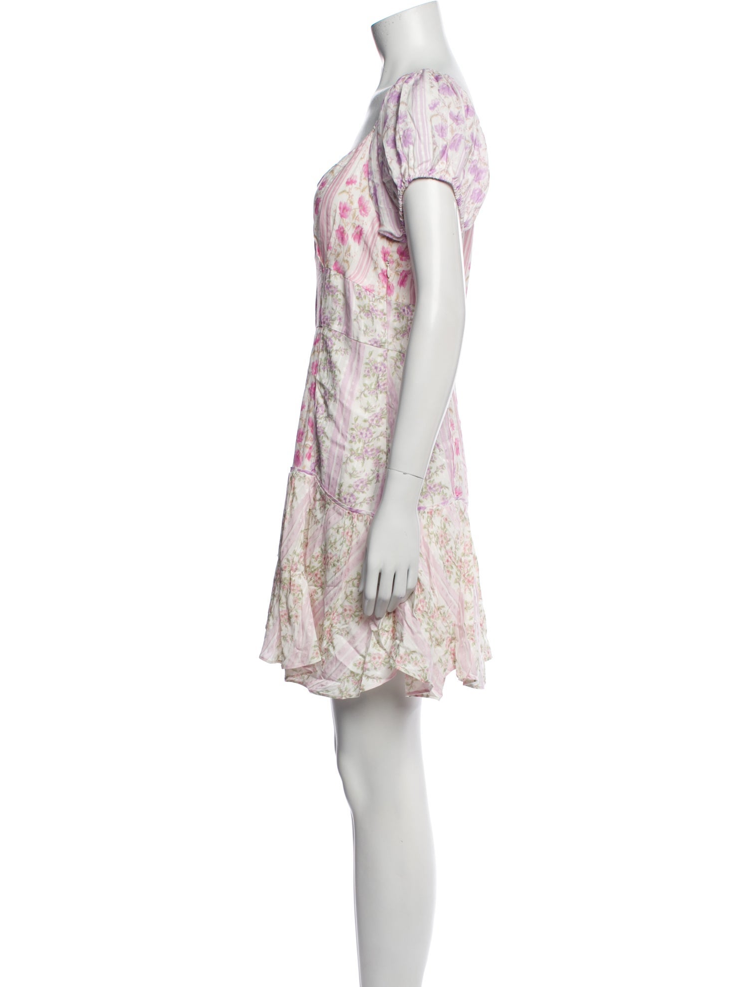 LoveShackFancy Floral Print Mini Dress