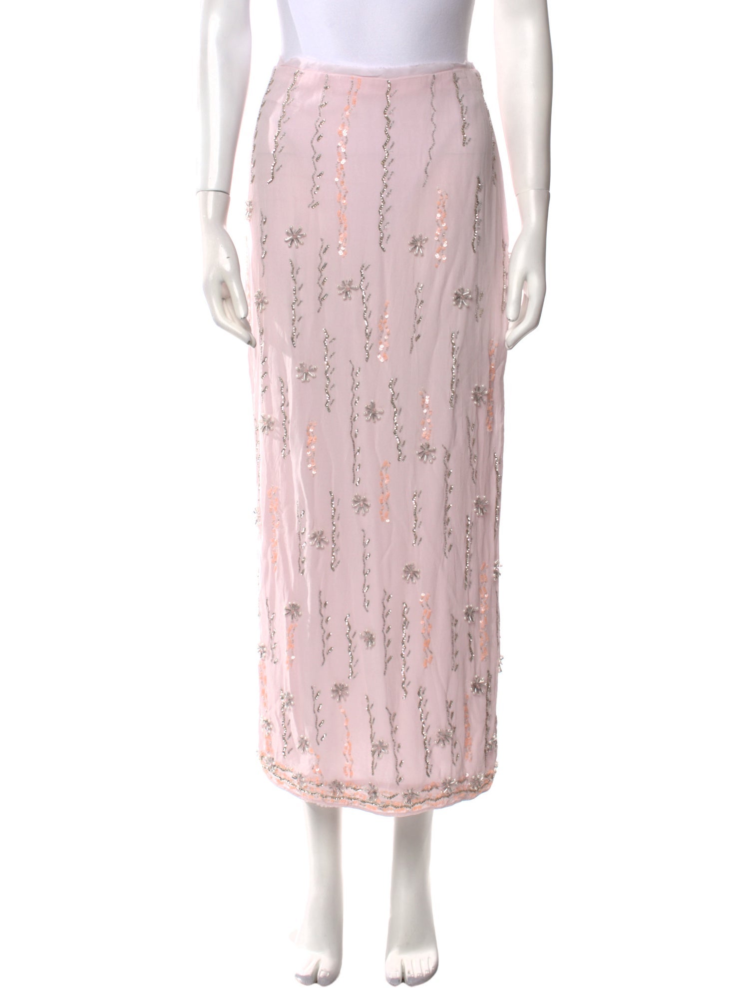 LoveShackFancy Floral Print Midi Length Skirt