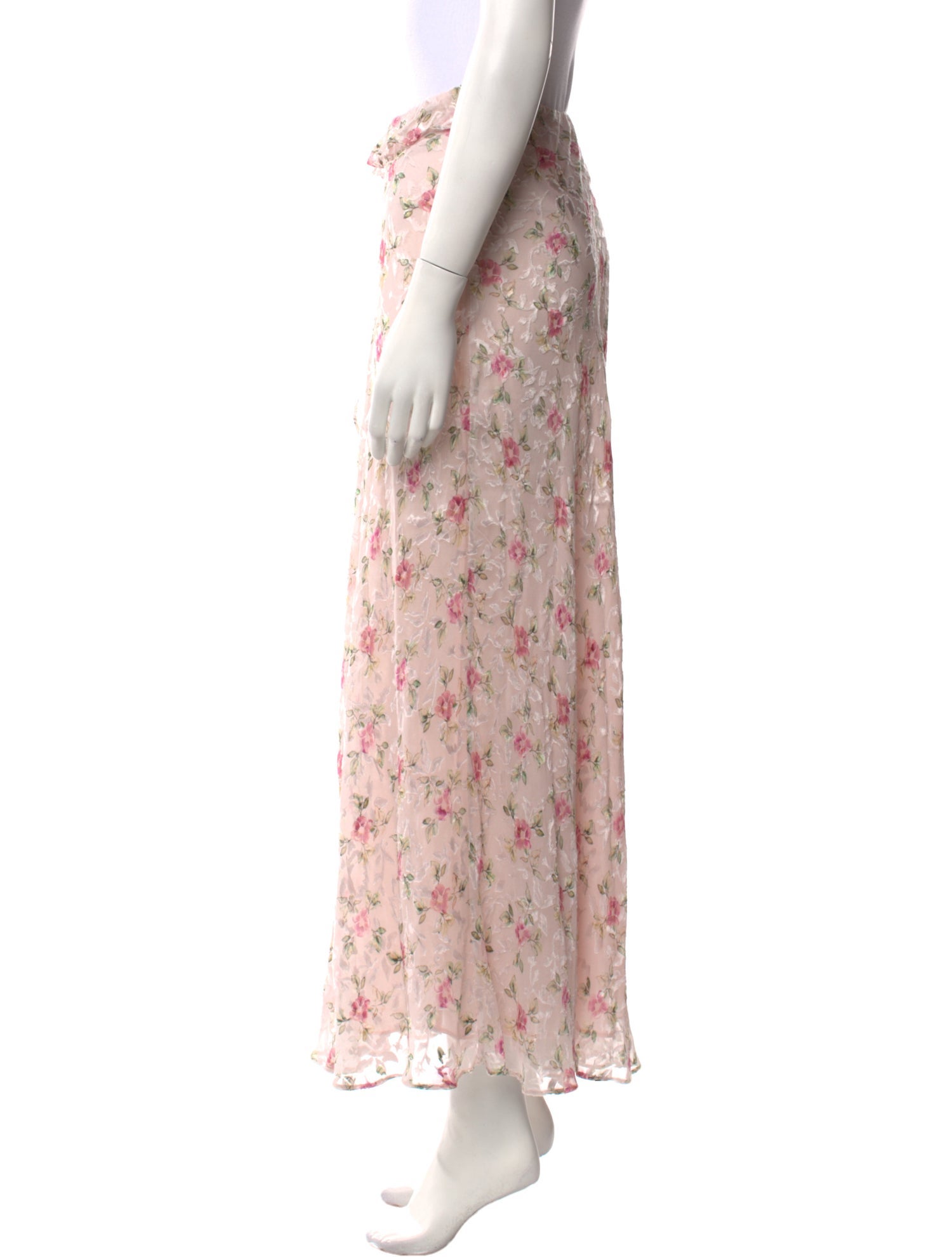 LoveShackFancy Floral Print Midi Length Skirt