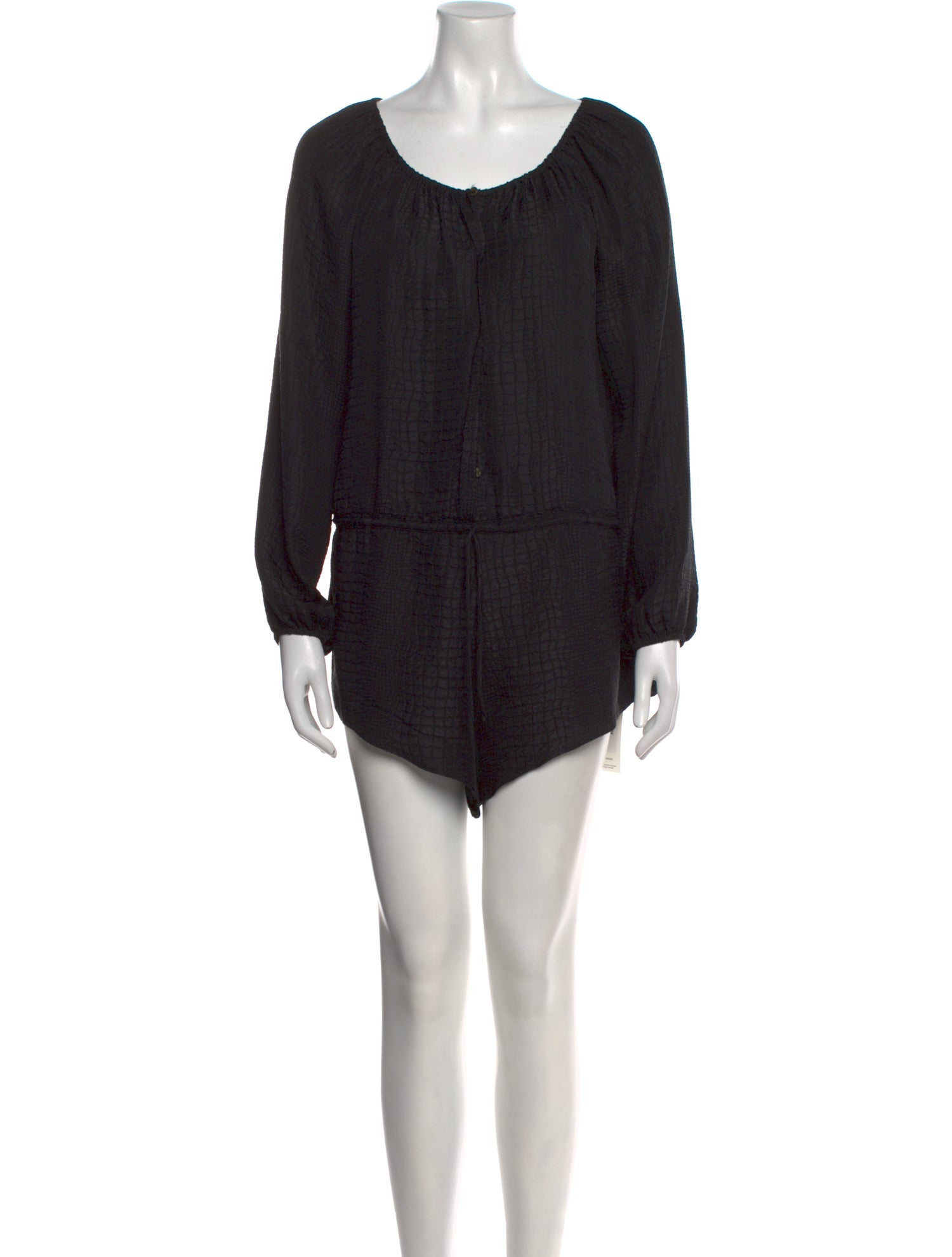 LoveShackFancy Silk Scoop Neck Romper