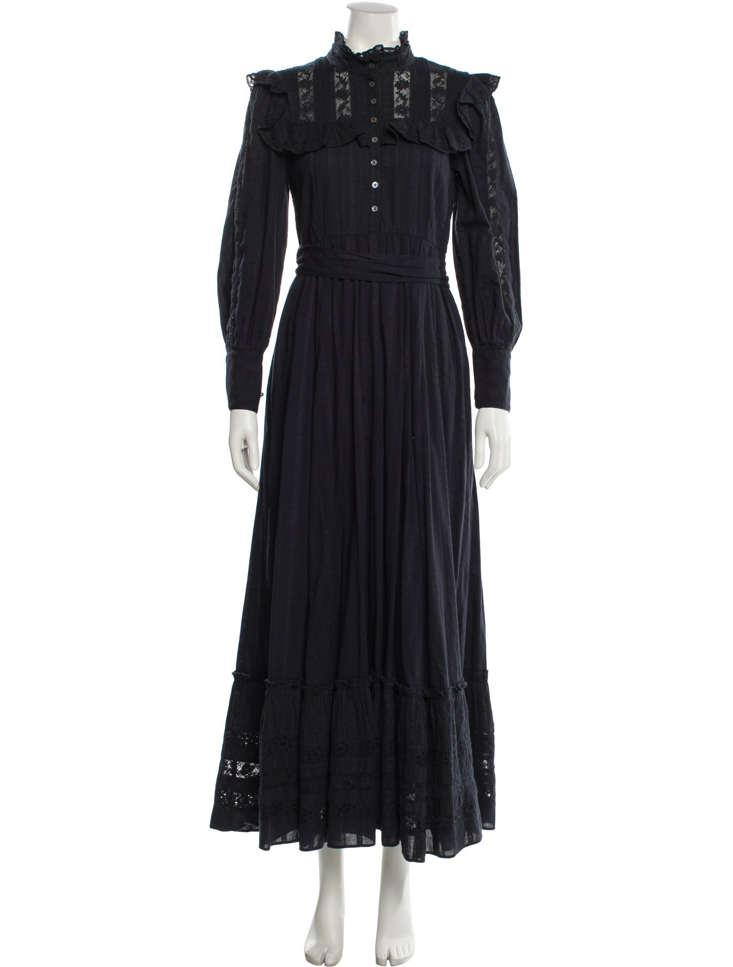 LoveShackFancy Mock Neck Long Dress