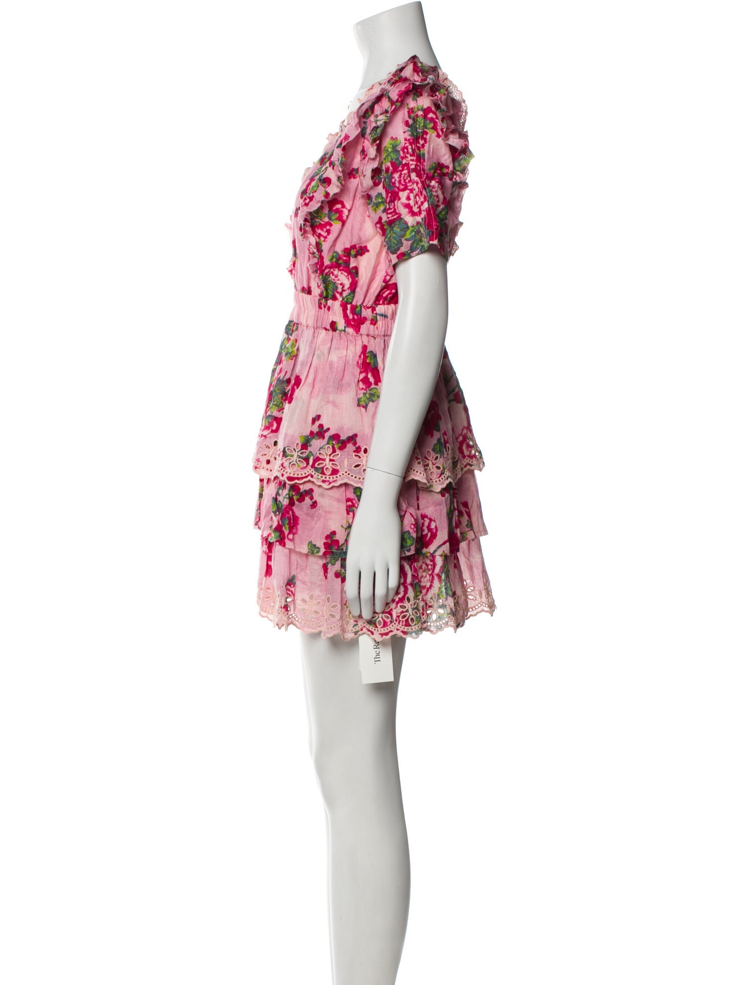 LoveShackFancy Floral Print Mini Dress