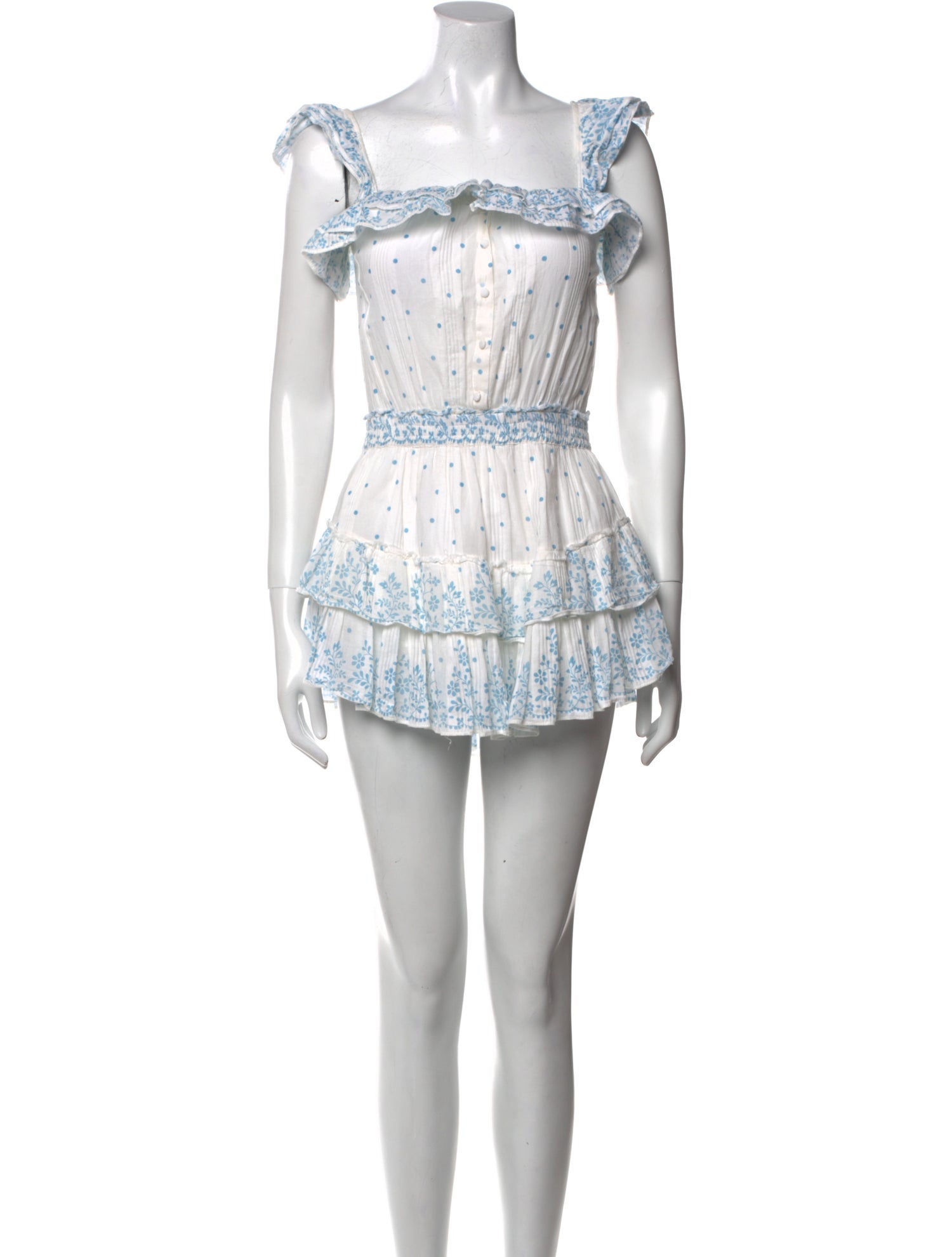 LoveShackFancy Floral Print Mini Dress