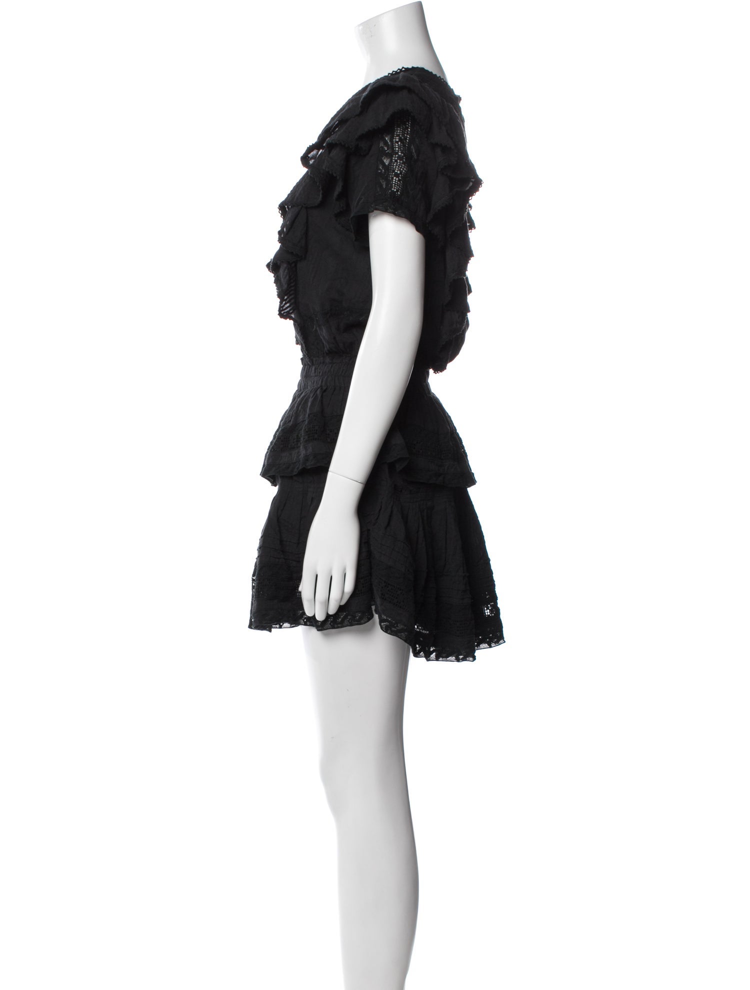 LoveShackFancy Square Neckline Mini Dress