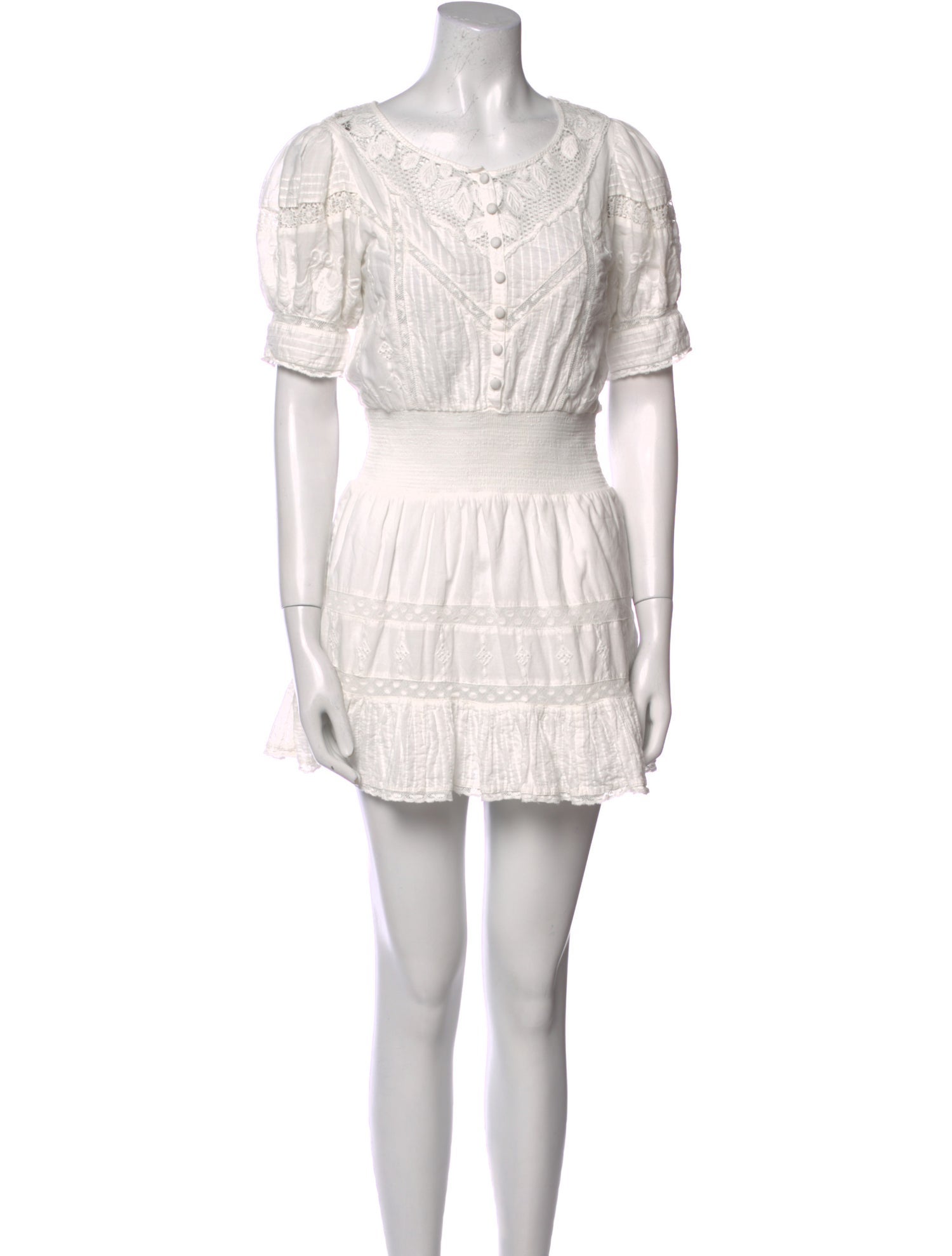 LoveShackFancy Scoop Neck Mini Dress