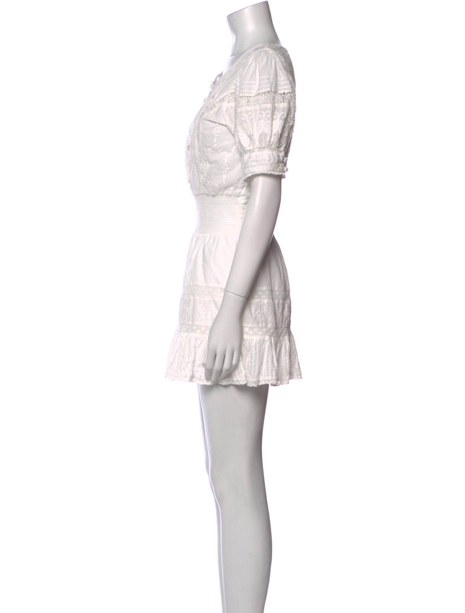 LoveShackFancy Scoop Neck Mini Dress