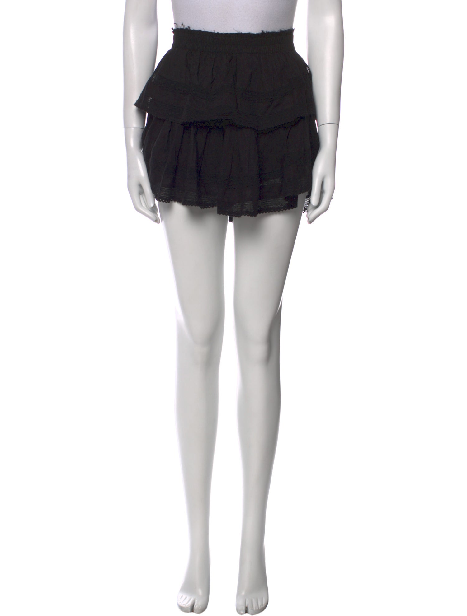 LoveShackFancy Raw-Edge Trim Mini Skirt