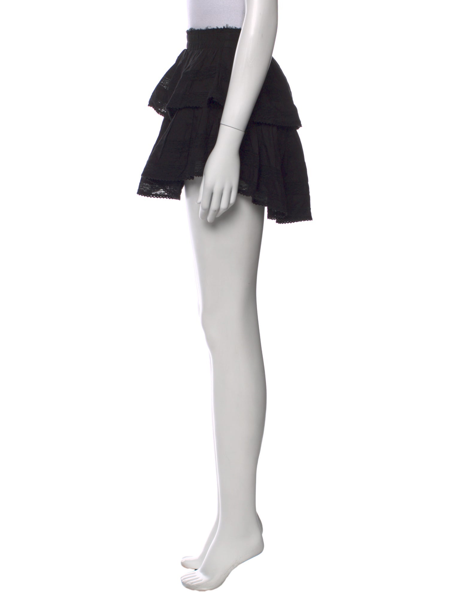 LoveShackFancy Raw-Edge Trim Mini Skirt