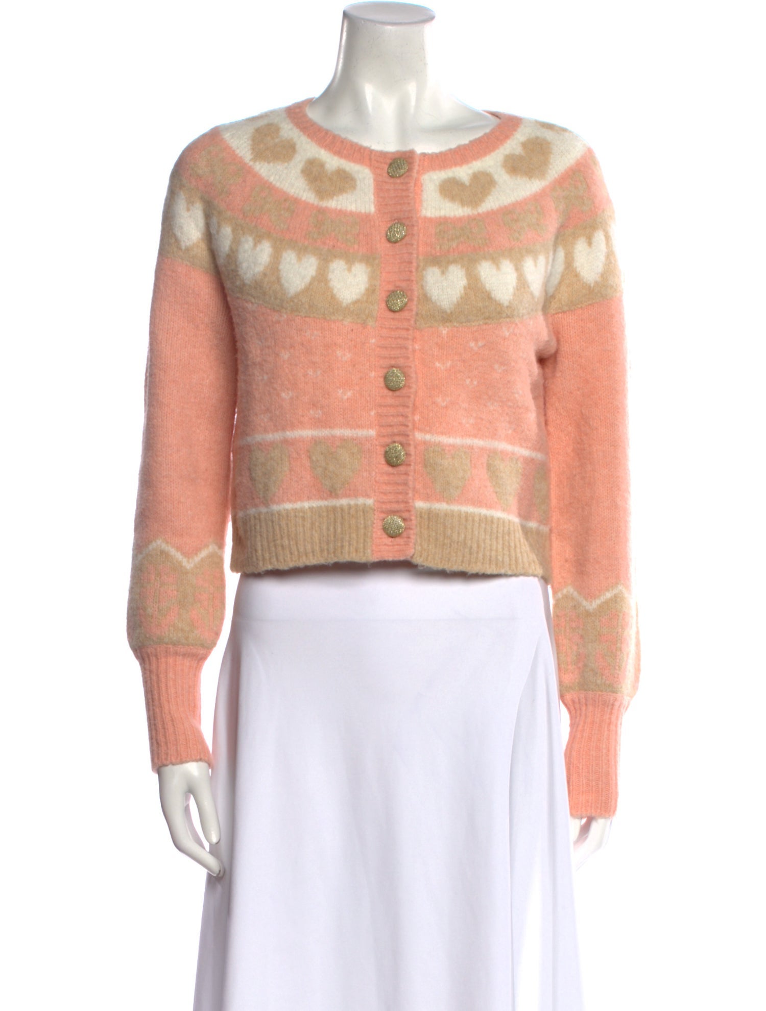 LoveShackFancy Printed Crew Neck Sweater