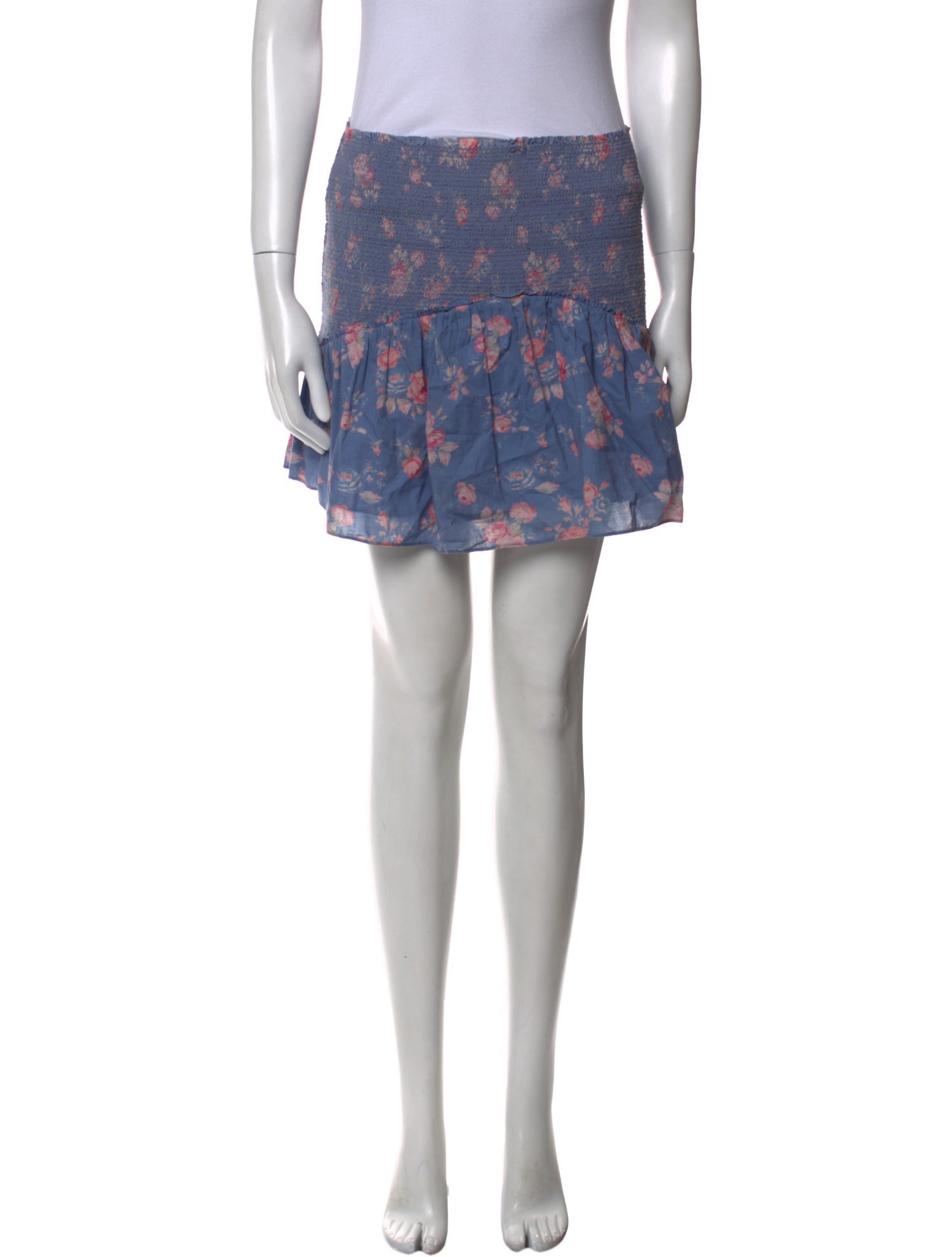 LoveShackFancy Floral Print Mini Skirt