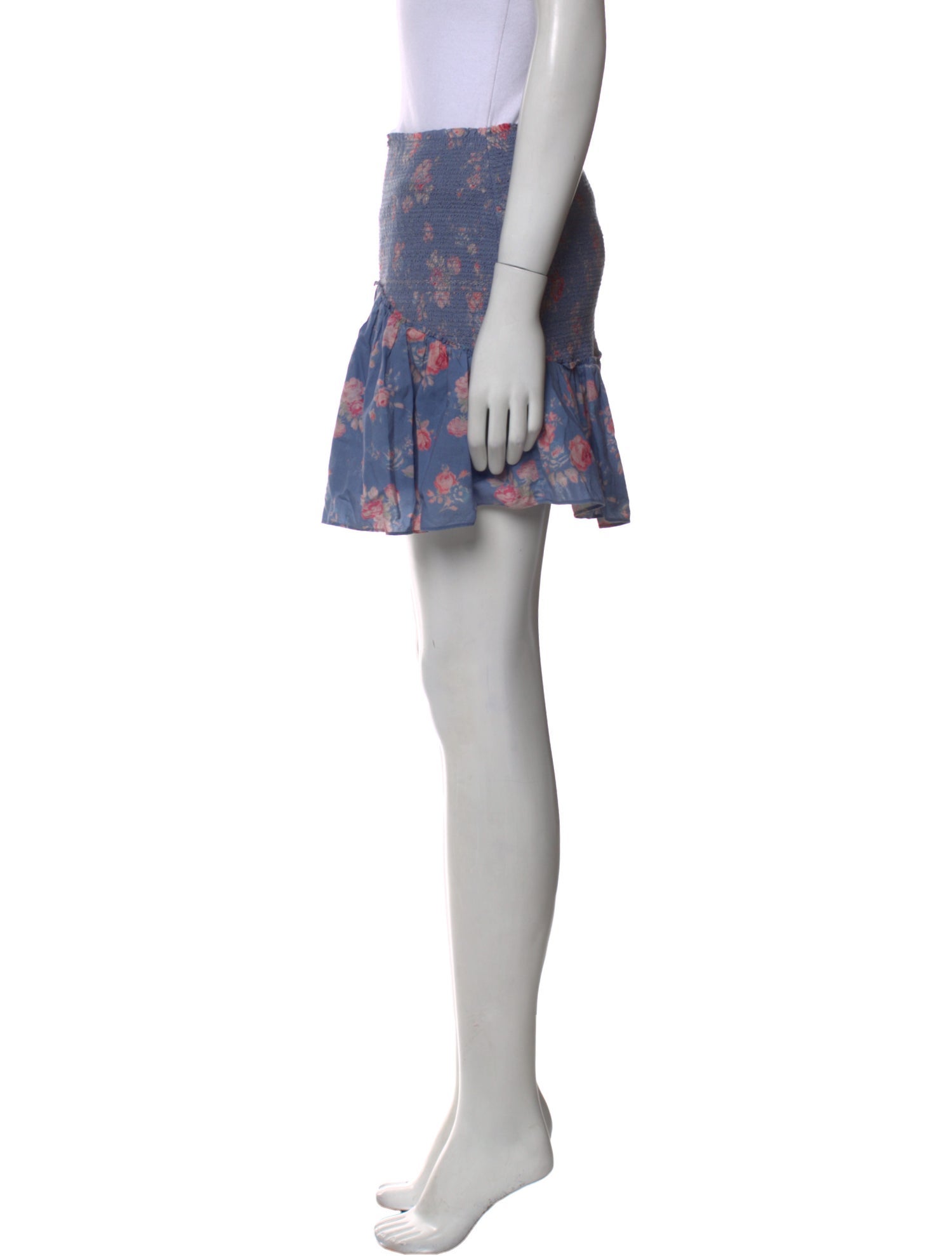 LoveShackFancy Floral Print Mini Skirt