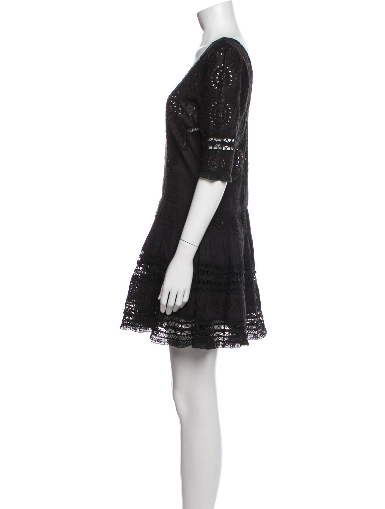 LoveShackFancy V-Neck Mini Dress