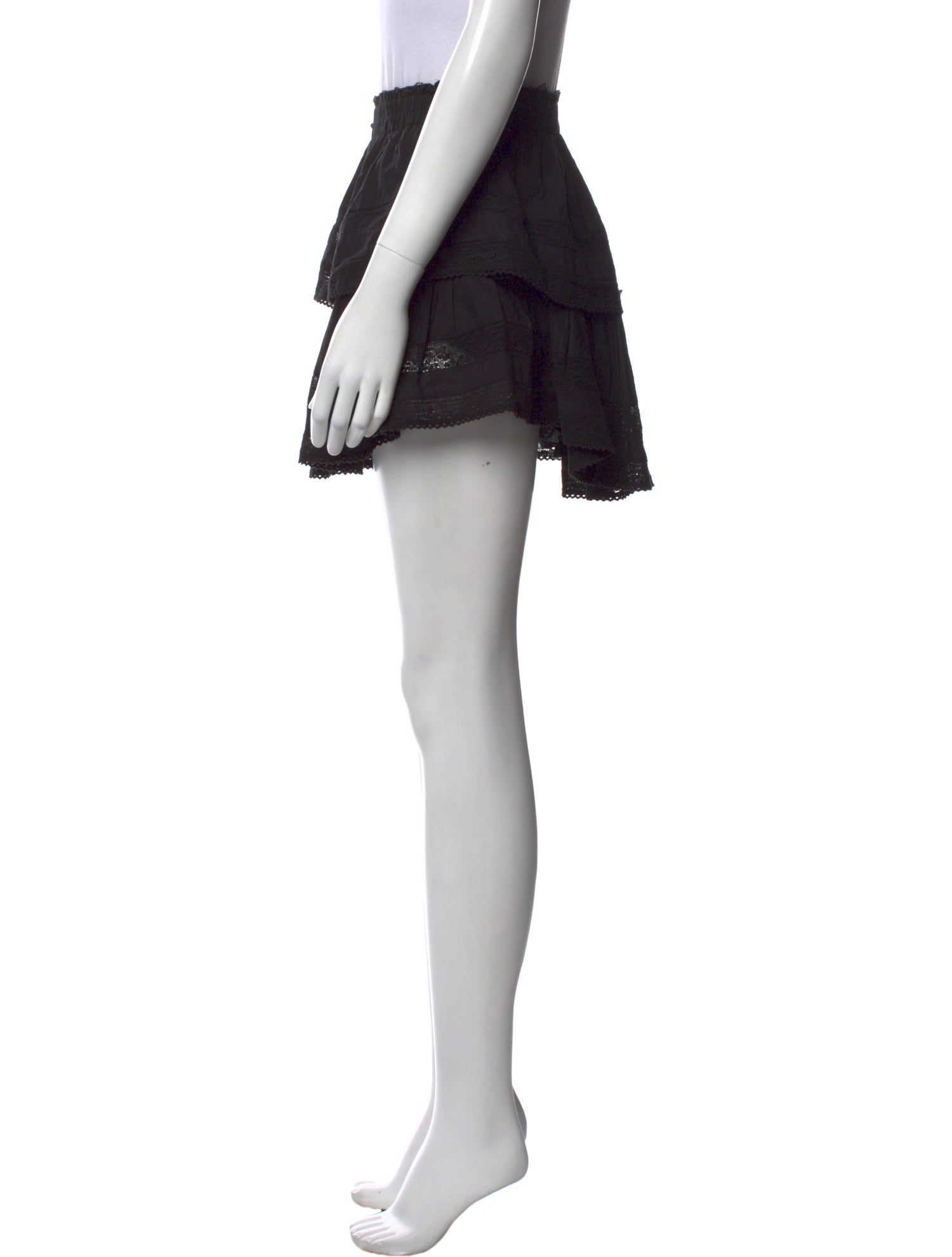 LoveShackFancy Raw-Edge Trim Mini Skirt