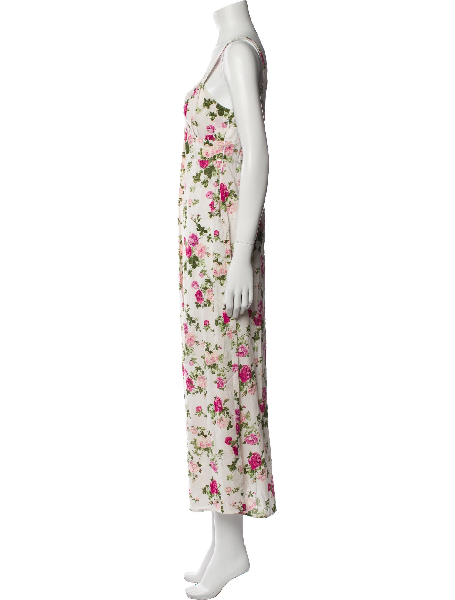 LoveShackFancy Floral Print Midi Length Dress