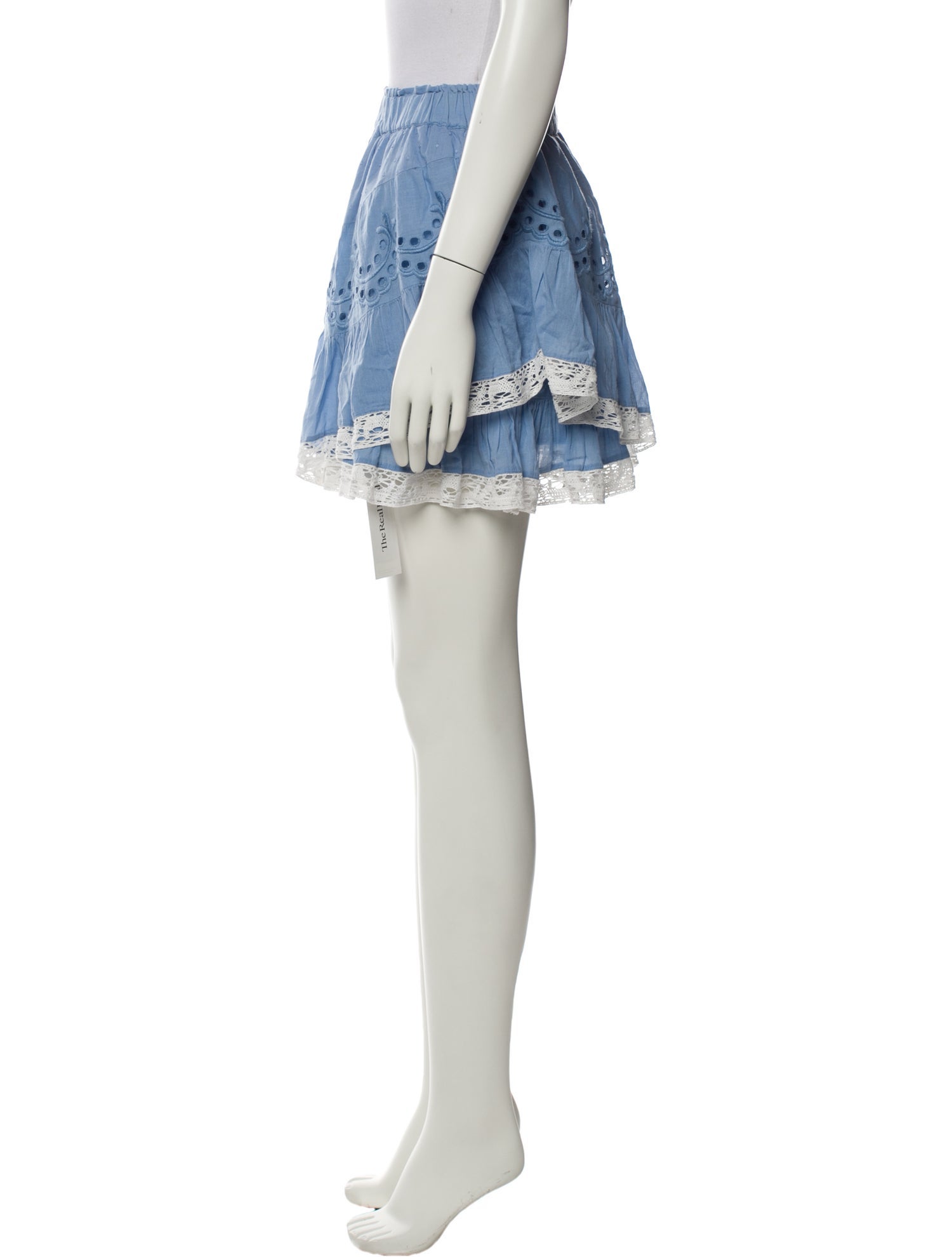 LoveShackFancy Ruffle Embellishment Mini Skirt