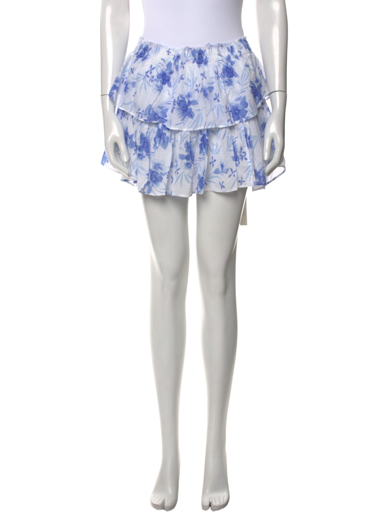 LoveShackFancy Floral Print Mini Skirt