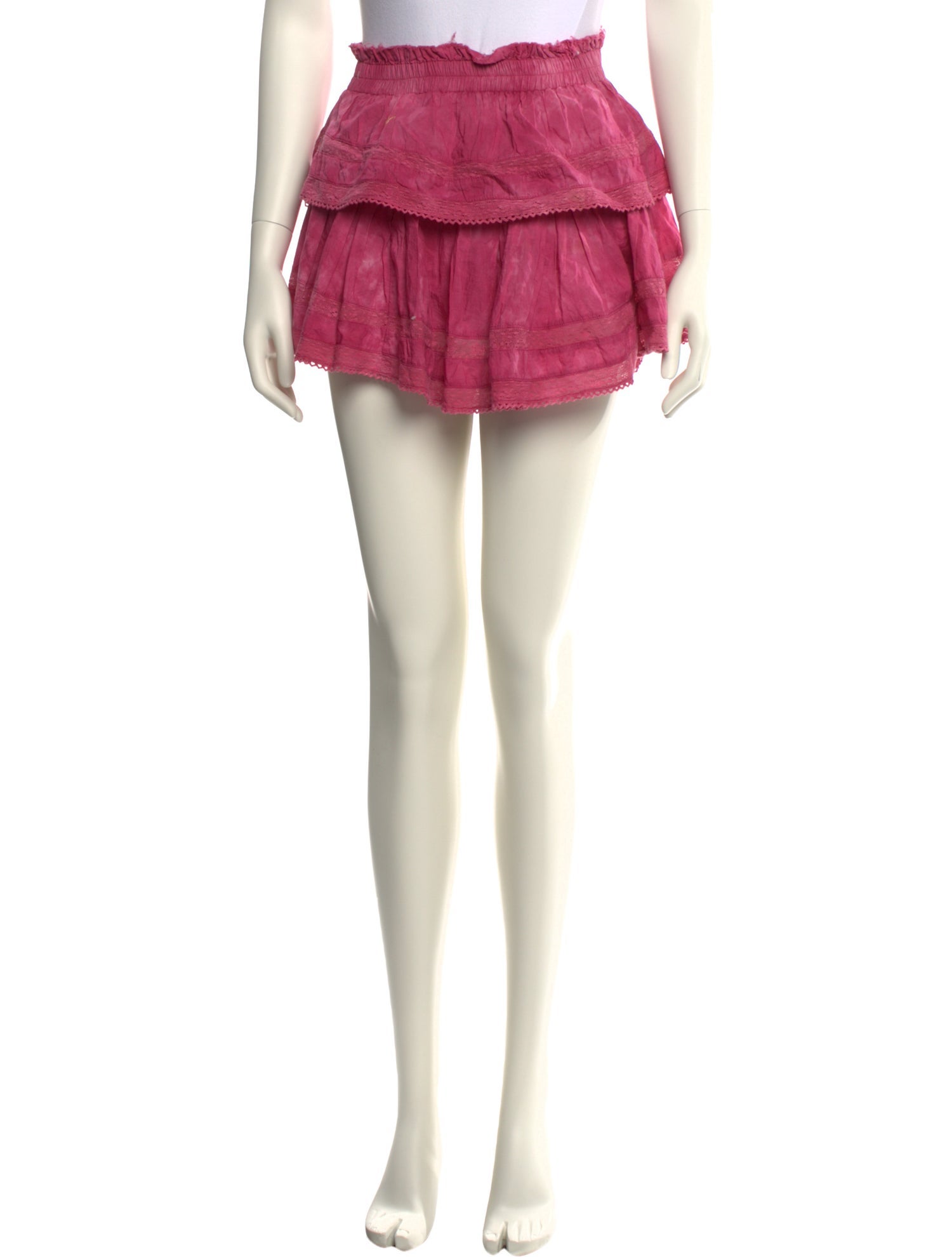 LoveShackFancy Raw-Edge Trim Mini Skirt