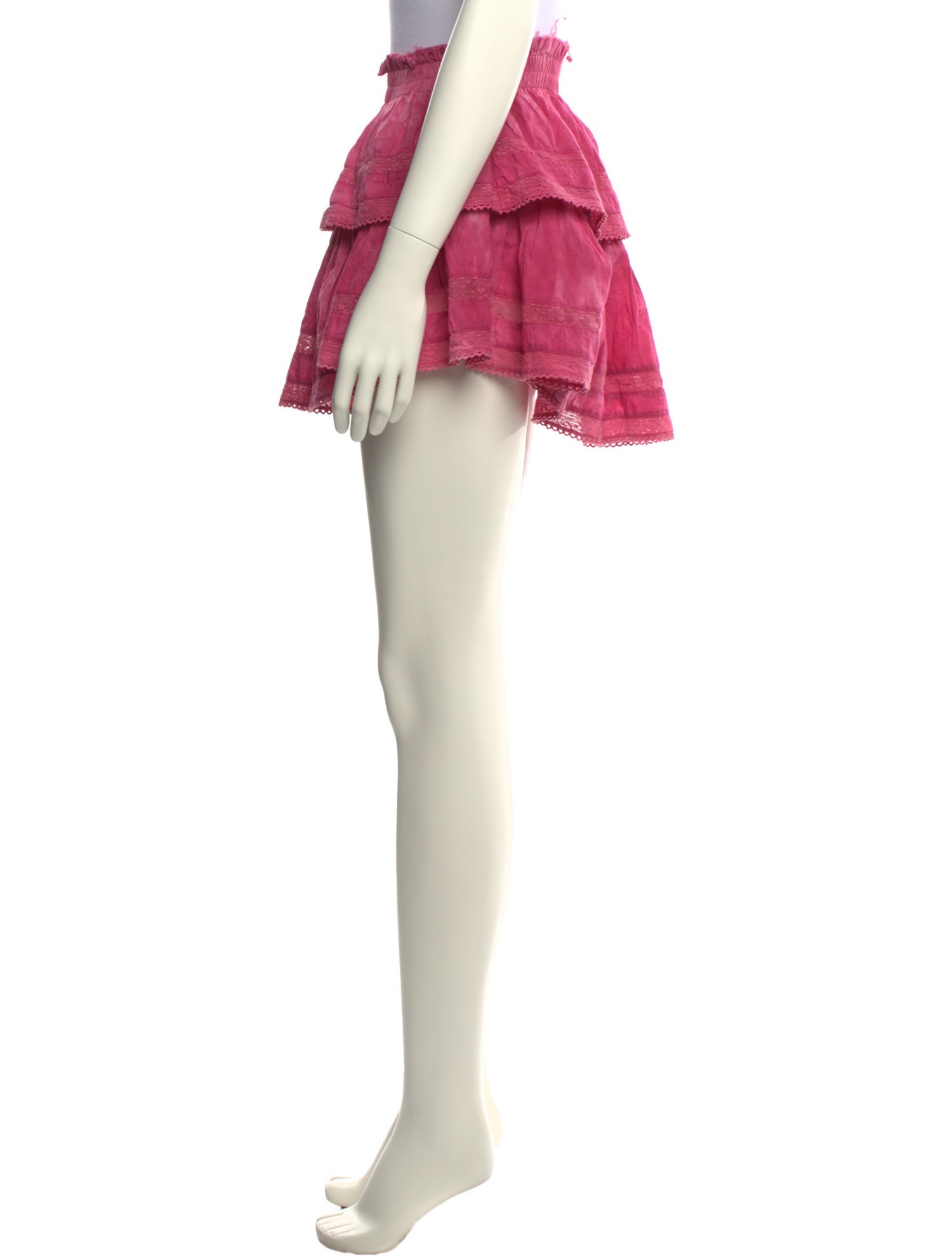 LoveShackFancy Raw-Edge Trim Mini Skirt