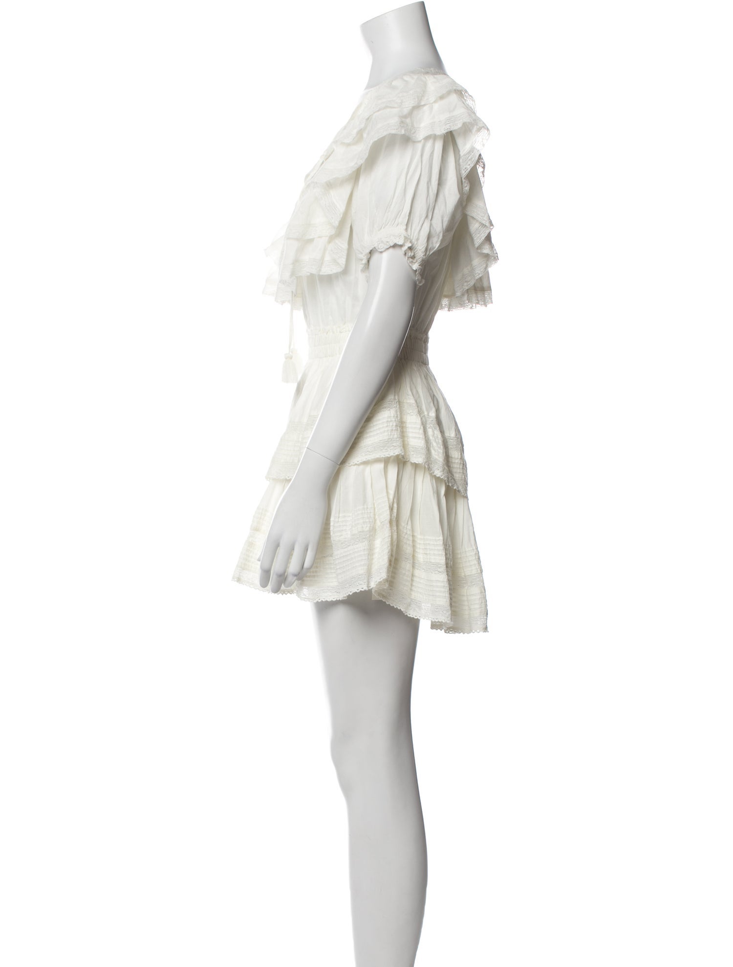 LoveShackFancy V-Neck Mini Dress