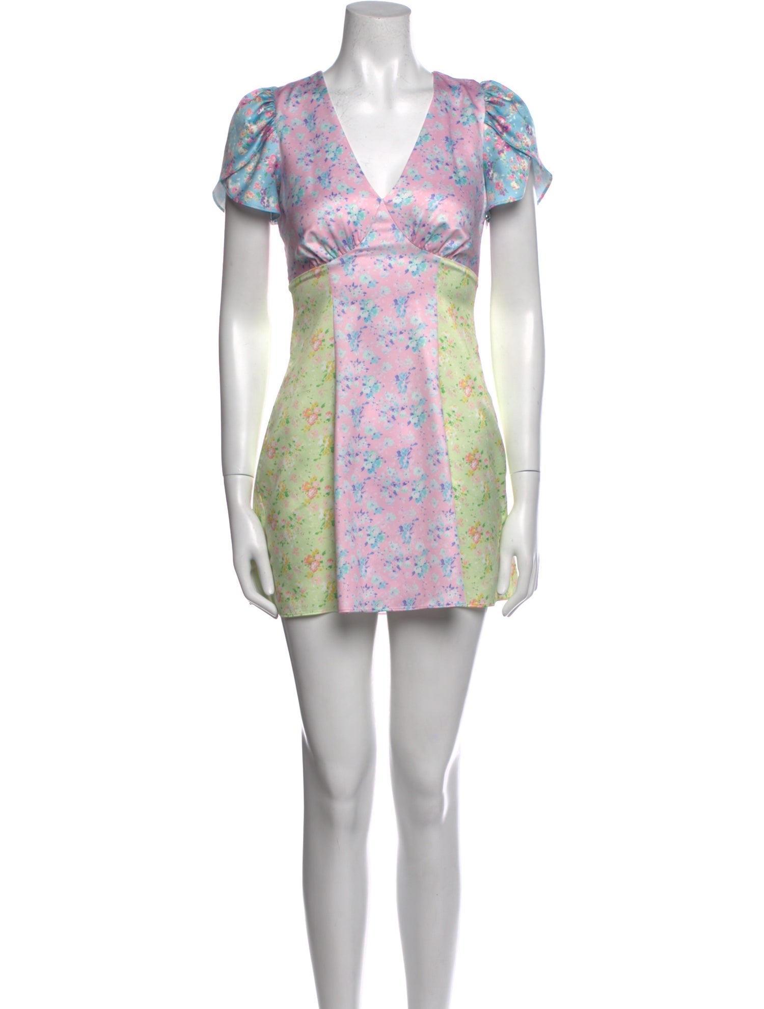 LoveShackFancy Floral Print Mini Dress