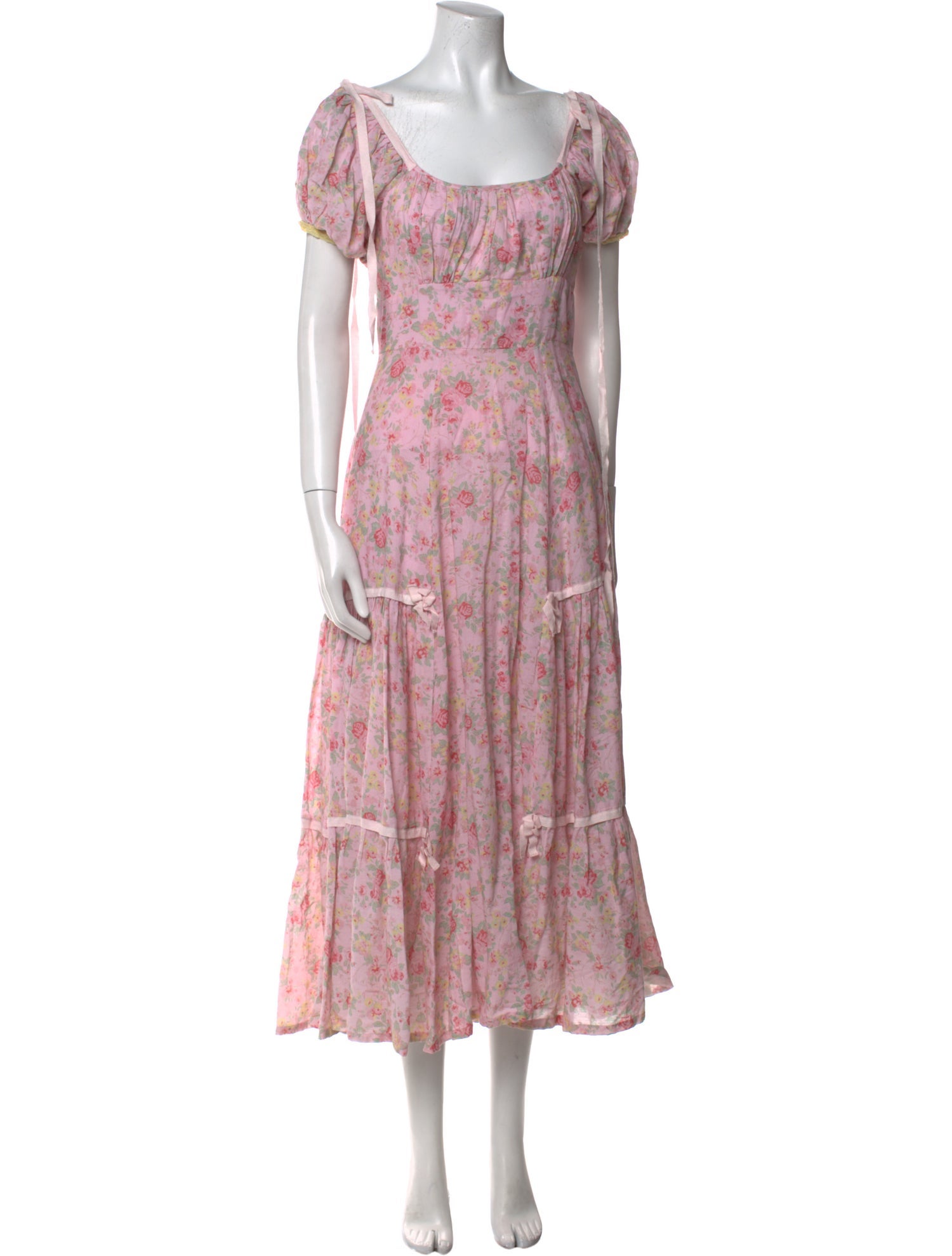 LoveShackFancy Floral Print Long Dress