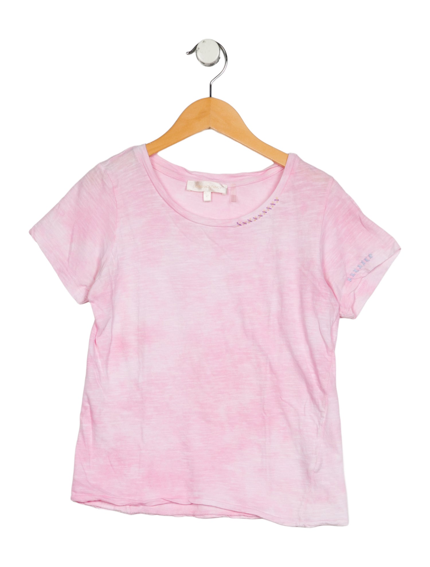 LoveShackFancy Girls' Embroidered Short Sleeve Top