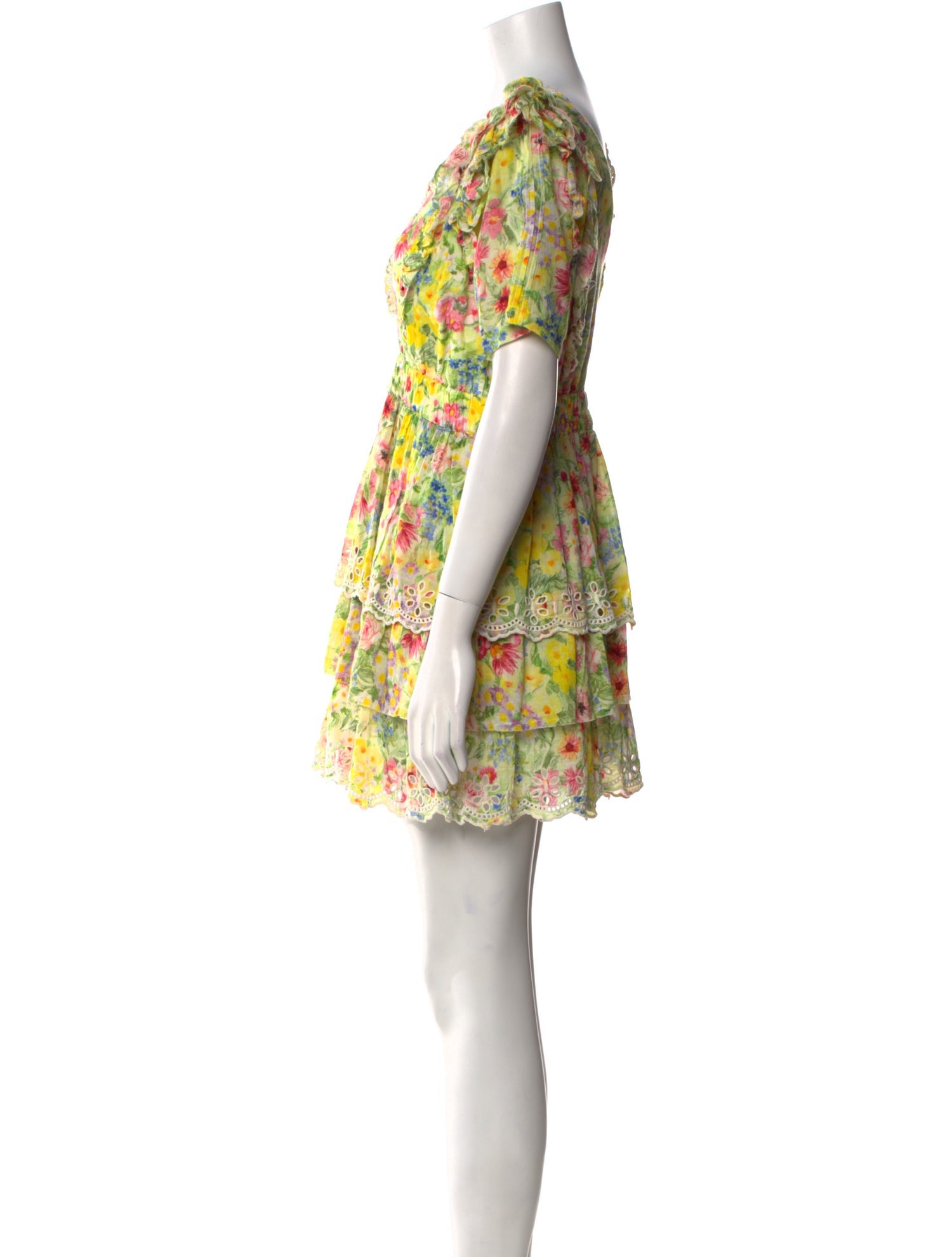 LoveShackFancy Floral Print Mini Dress