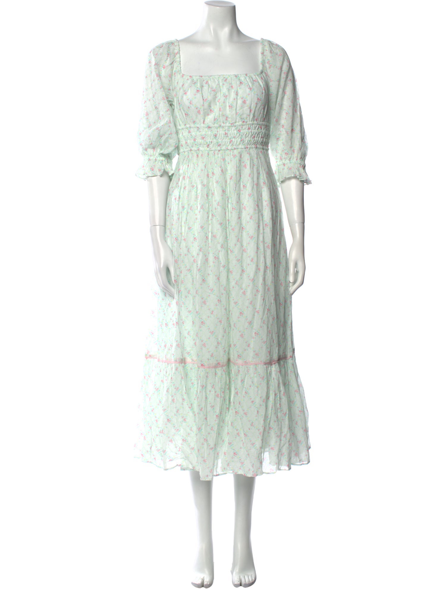 LoveShackFancy Floral Print Midi Length Dress w/ Tags