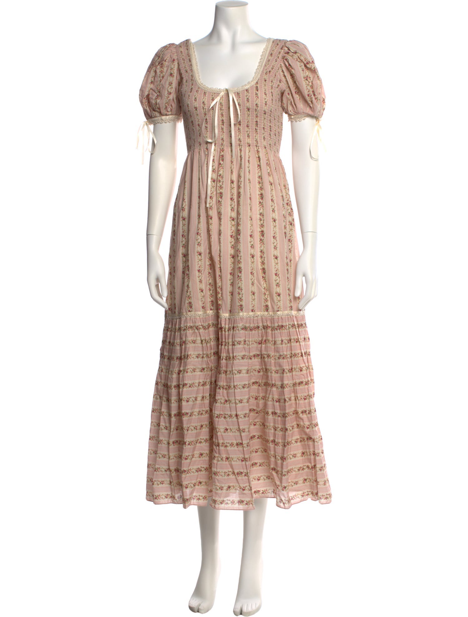 LoveShackFancy Floral Print Long Dress