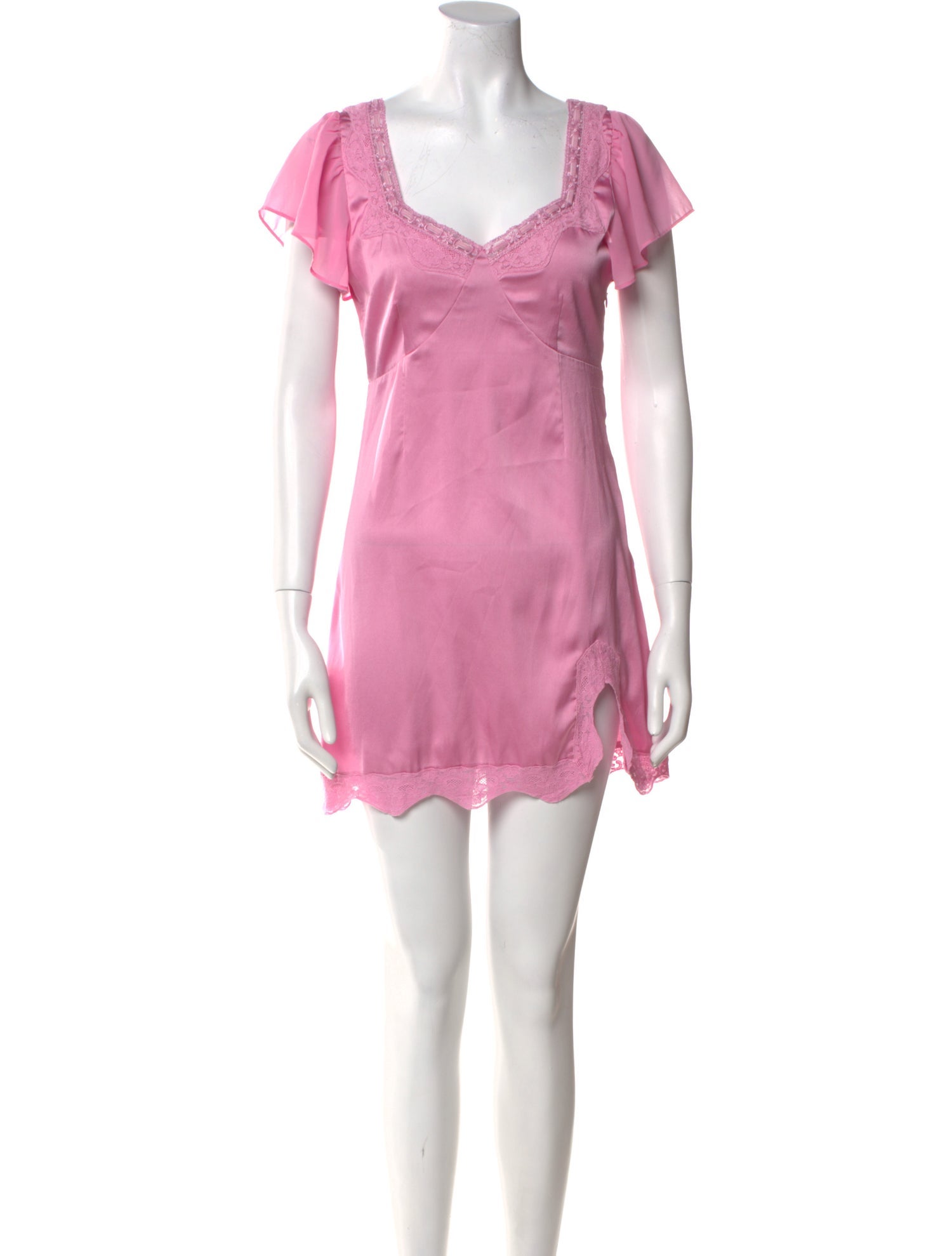 LoveShackFancy V-Neck Mini Dress