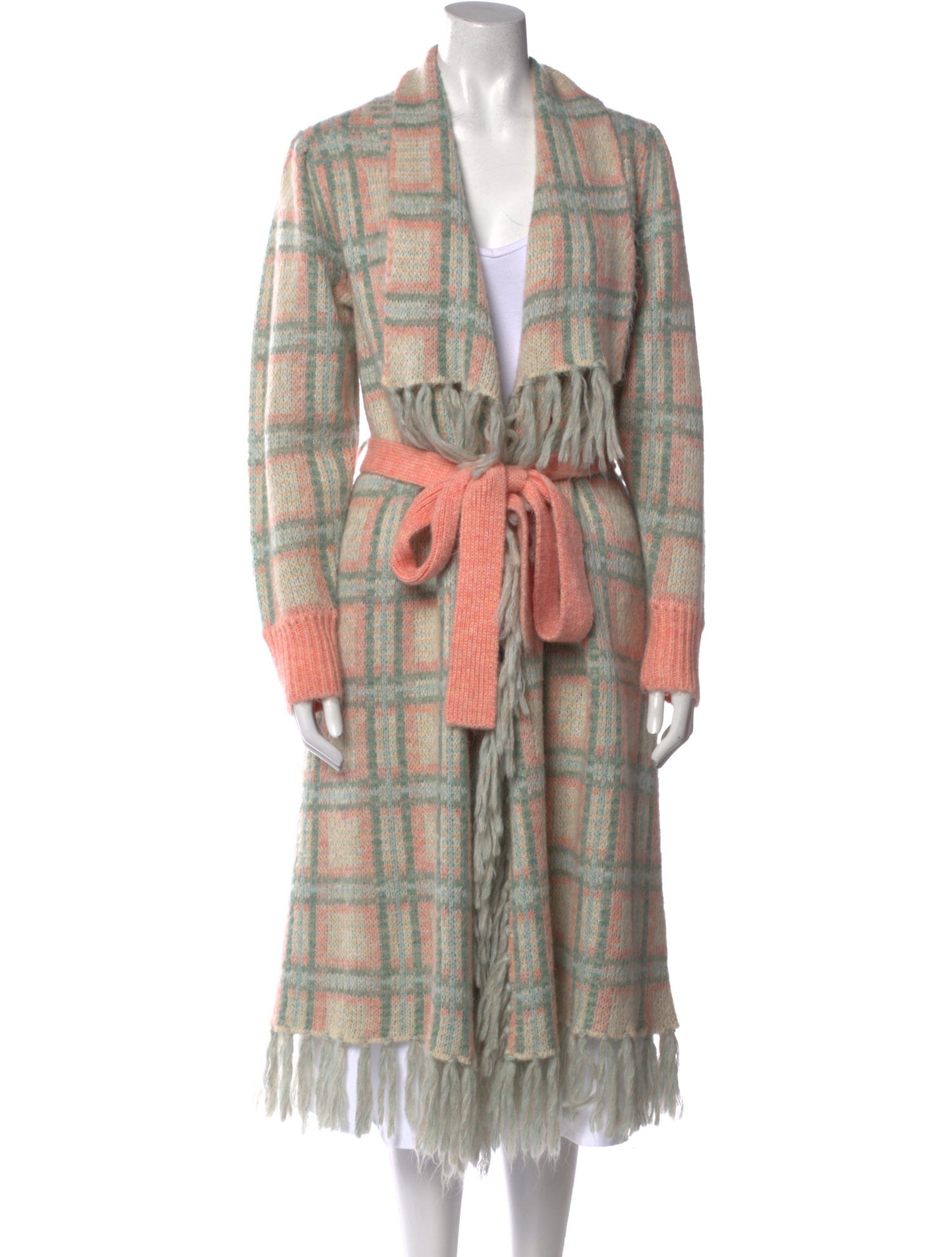 LoveShackFancy Plaid Print V-Neck Sweater